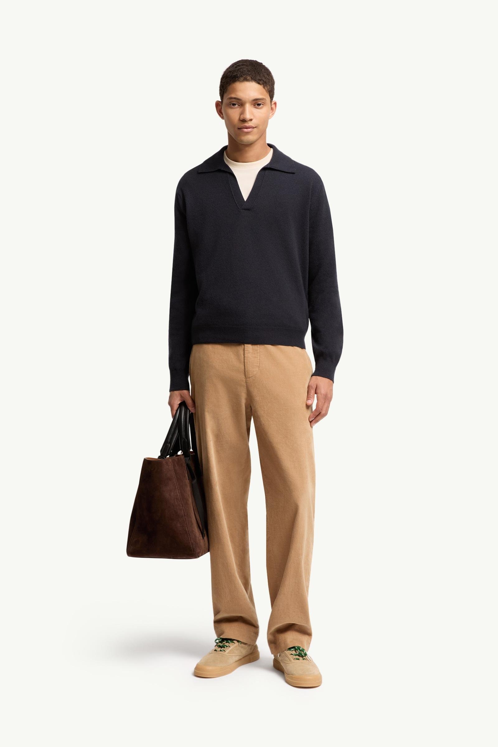 Wool & Cashmere Long Sleeve Polo Shirt