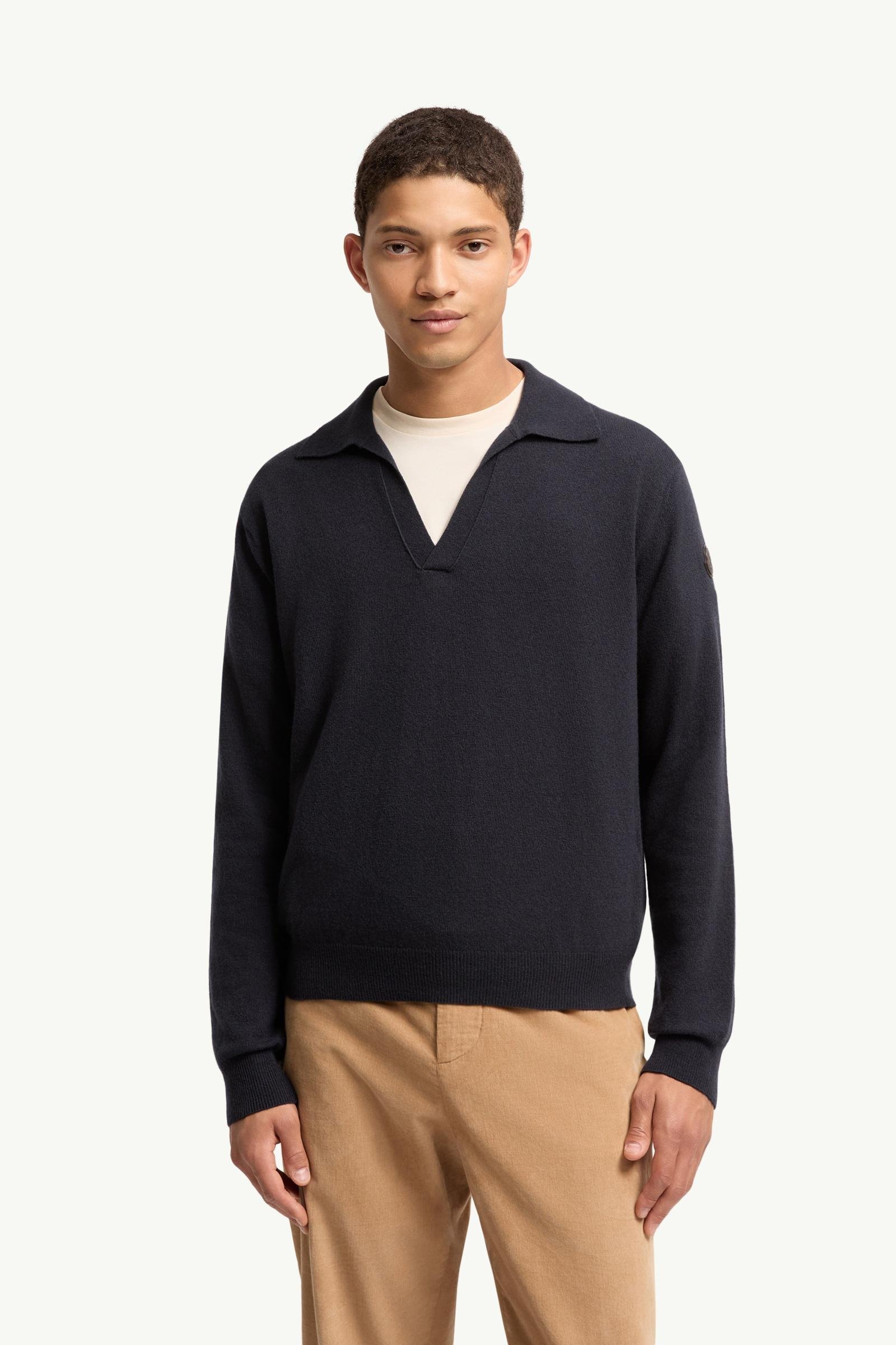 Wool & Cashmere Long Sleeve Polo Shirt - 图片 4