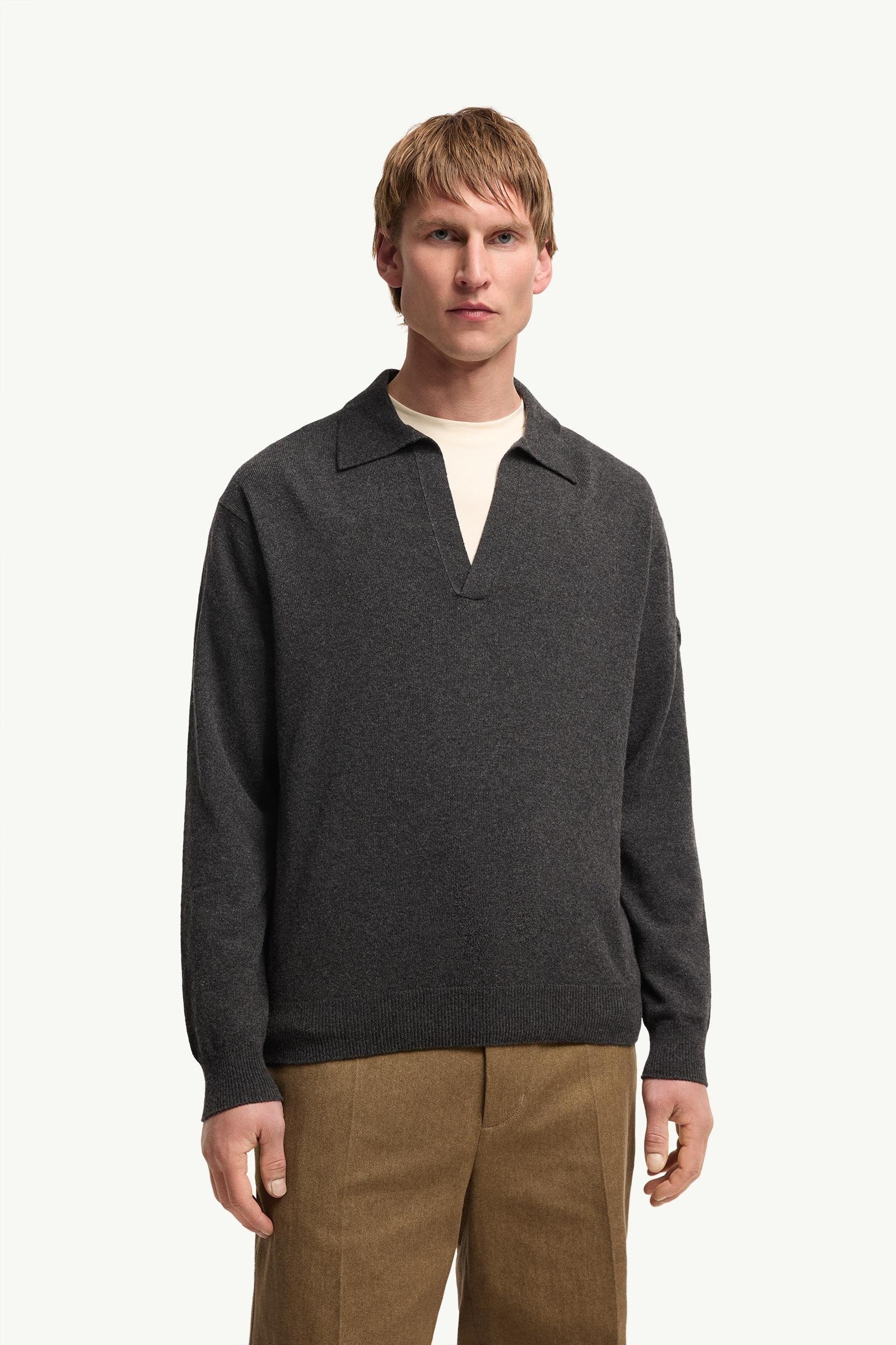 Wool & Cashmere Long Sleeve Polo Shirt - 图片 4