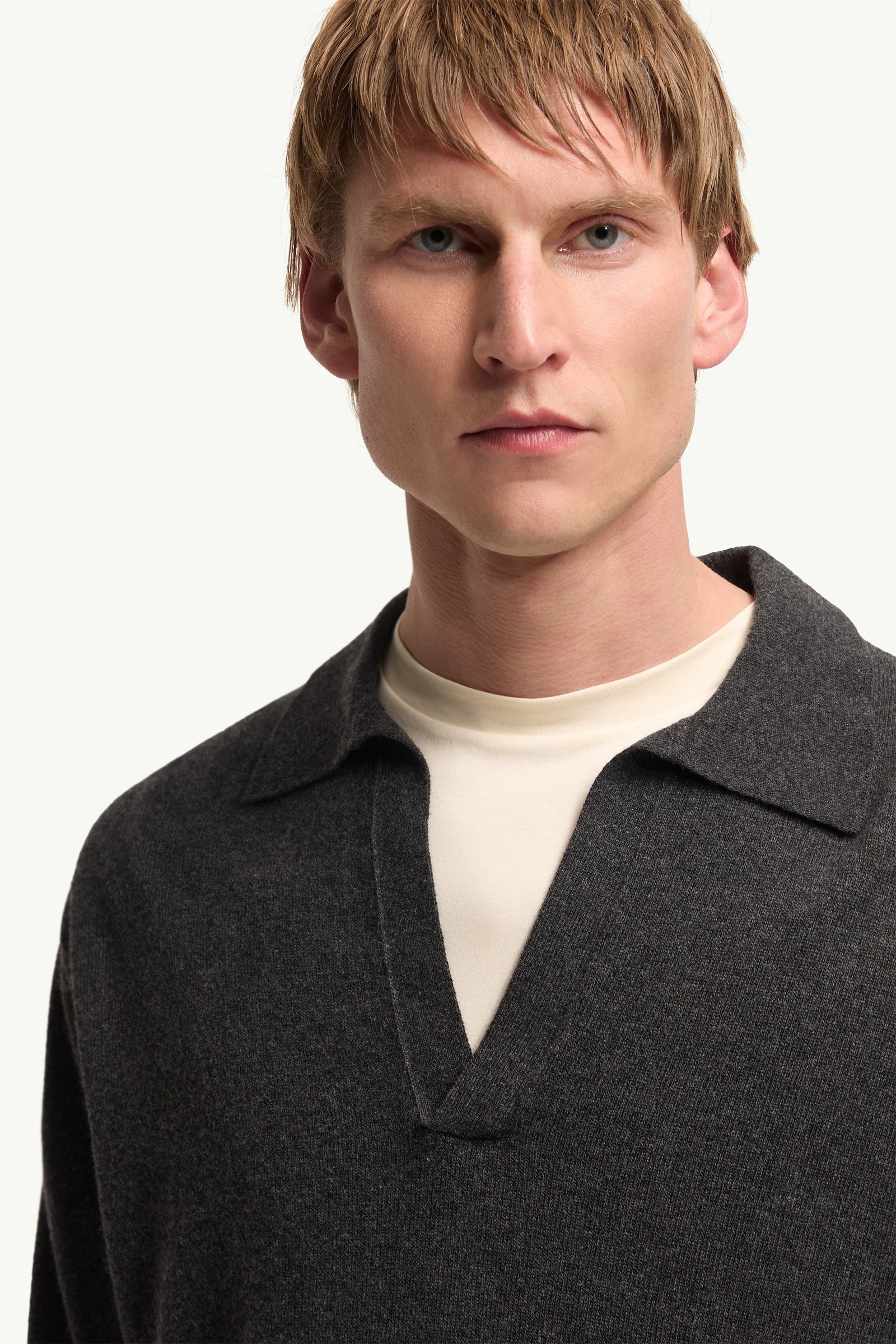 Wool & Cashmere Long Sleeve Polo Shirt - 图片 6