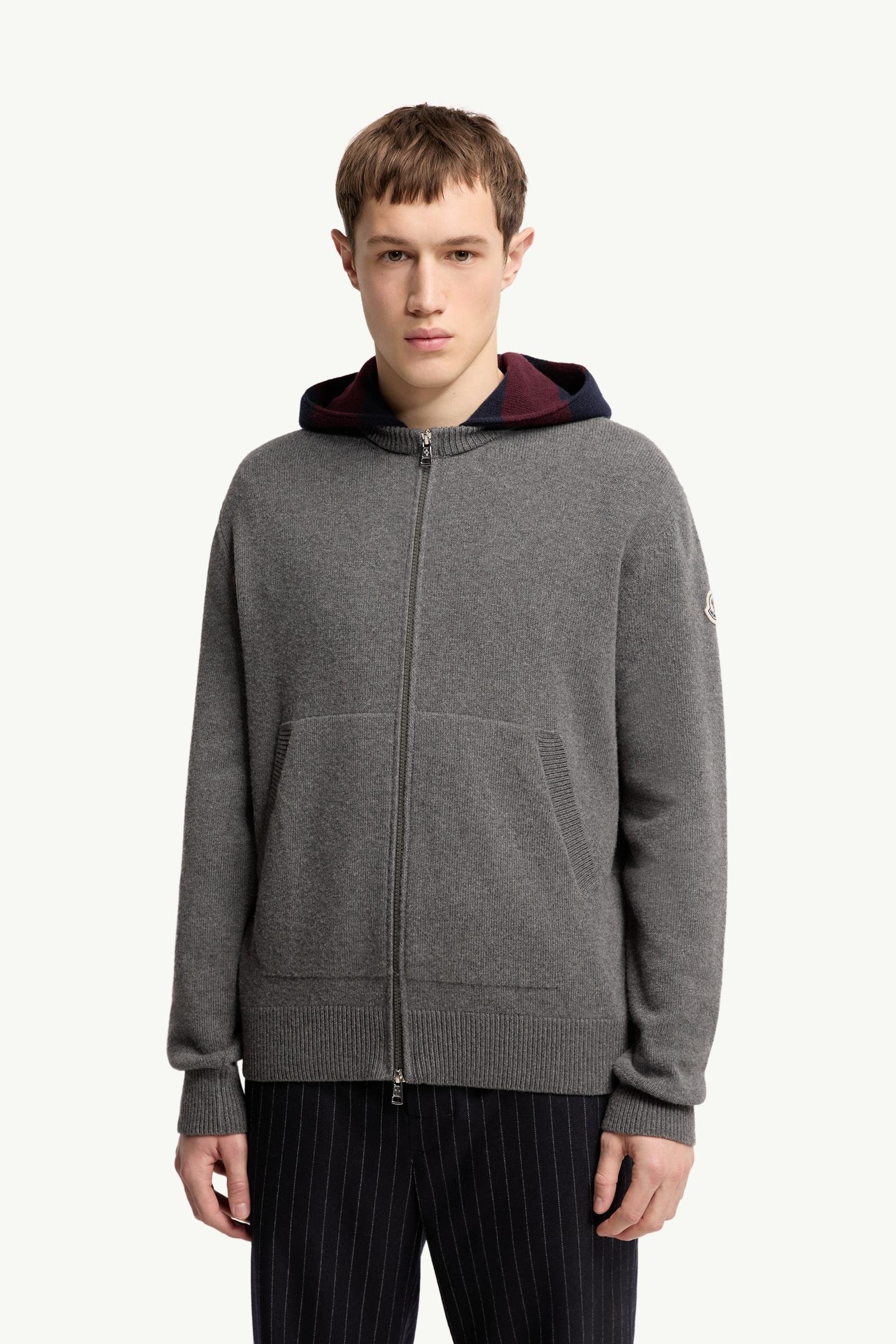 Striped Hood Wool & Cashmere Cardigan - 图片 4
