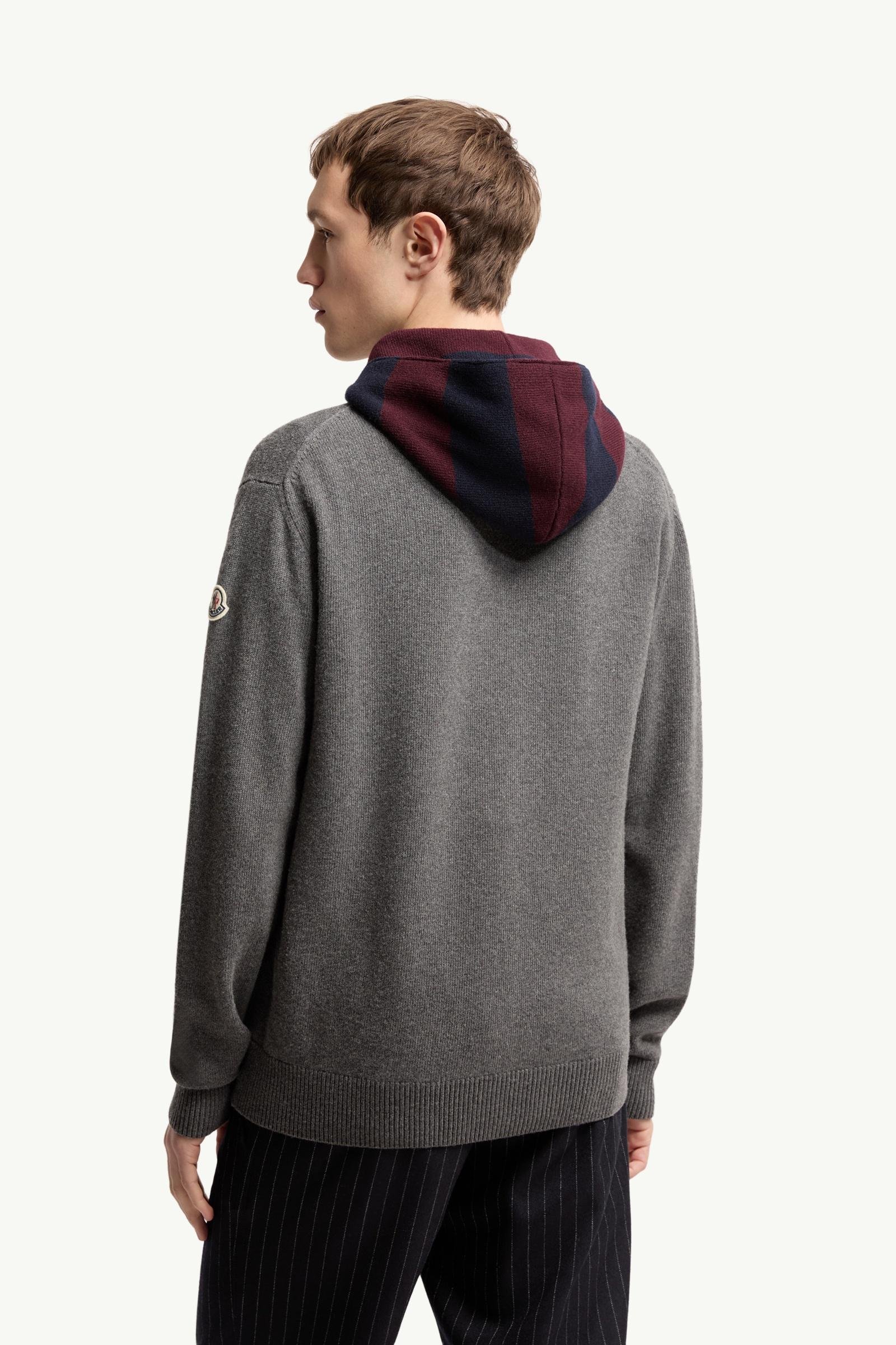 Striped Hood Wool & Cashmere Cardigan - 图片 5