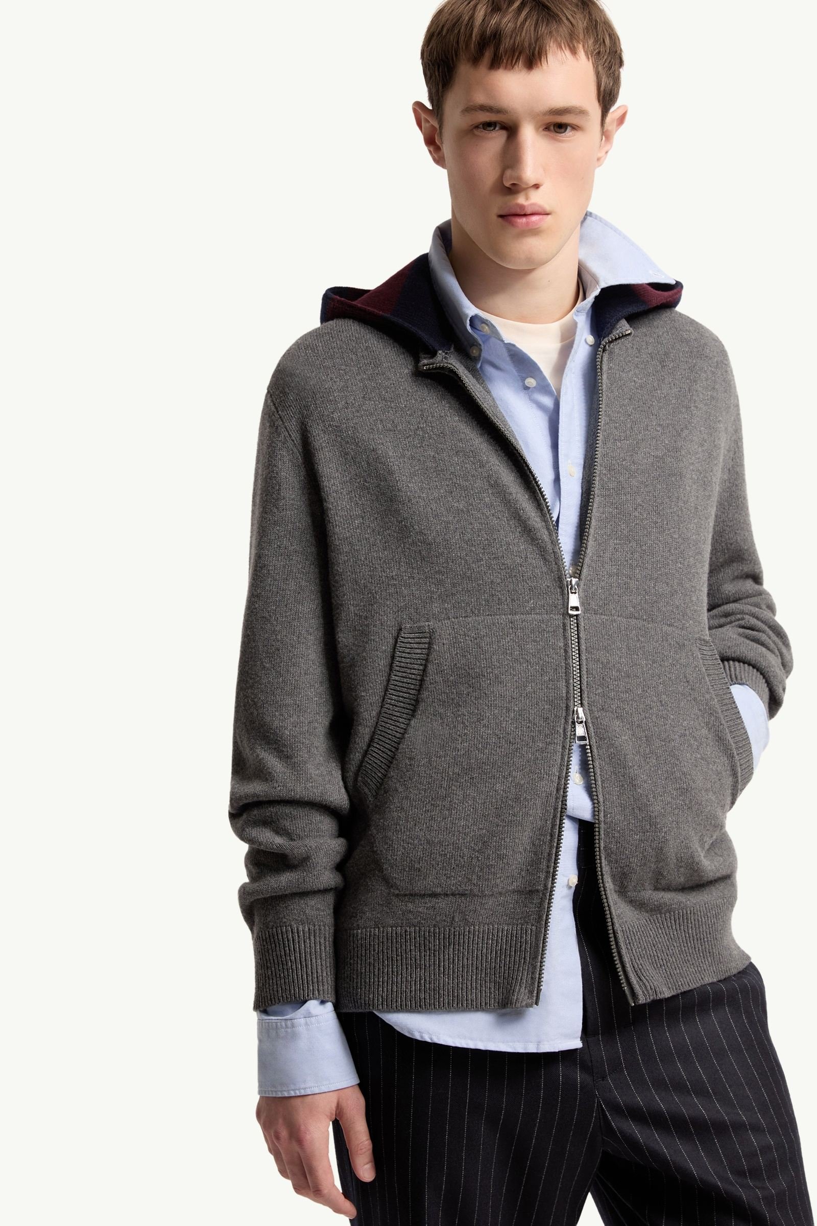Striped Hood Wool & Cashmere Cardigan - 图片 6