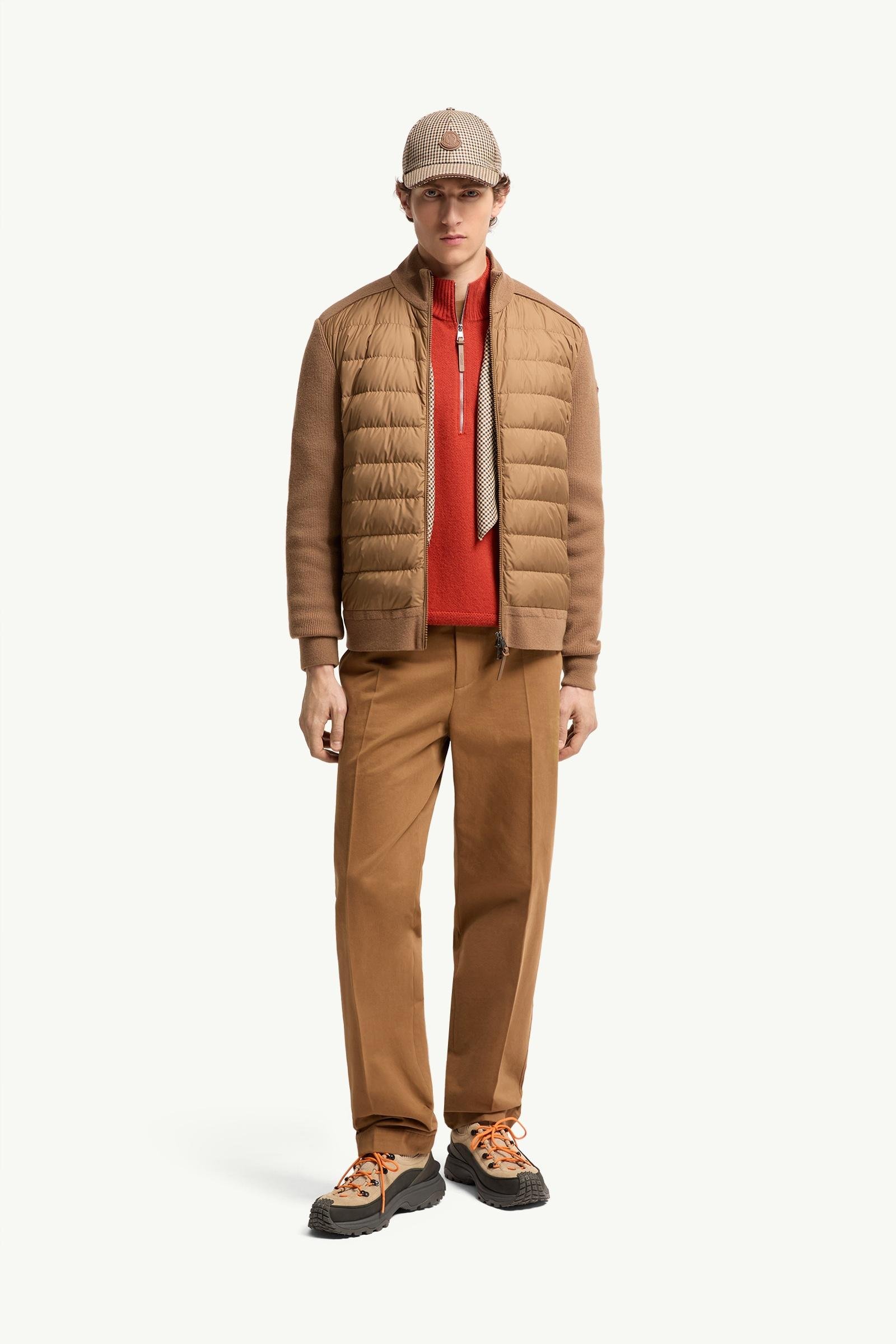 Wool & Cashmere Blend Padded Zip-Up Cardigan