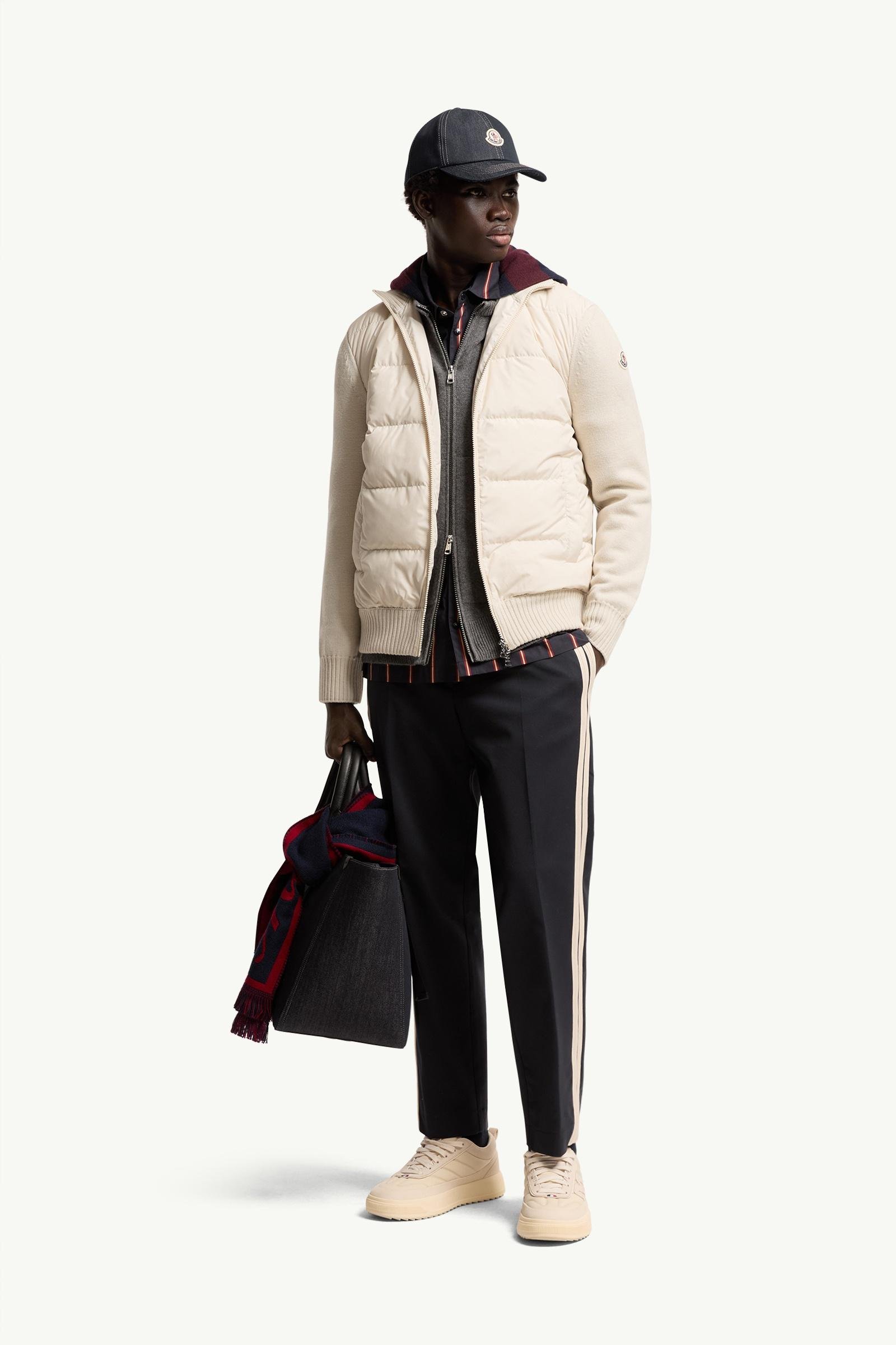 Padded Wool Zip-Up Cardigan