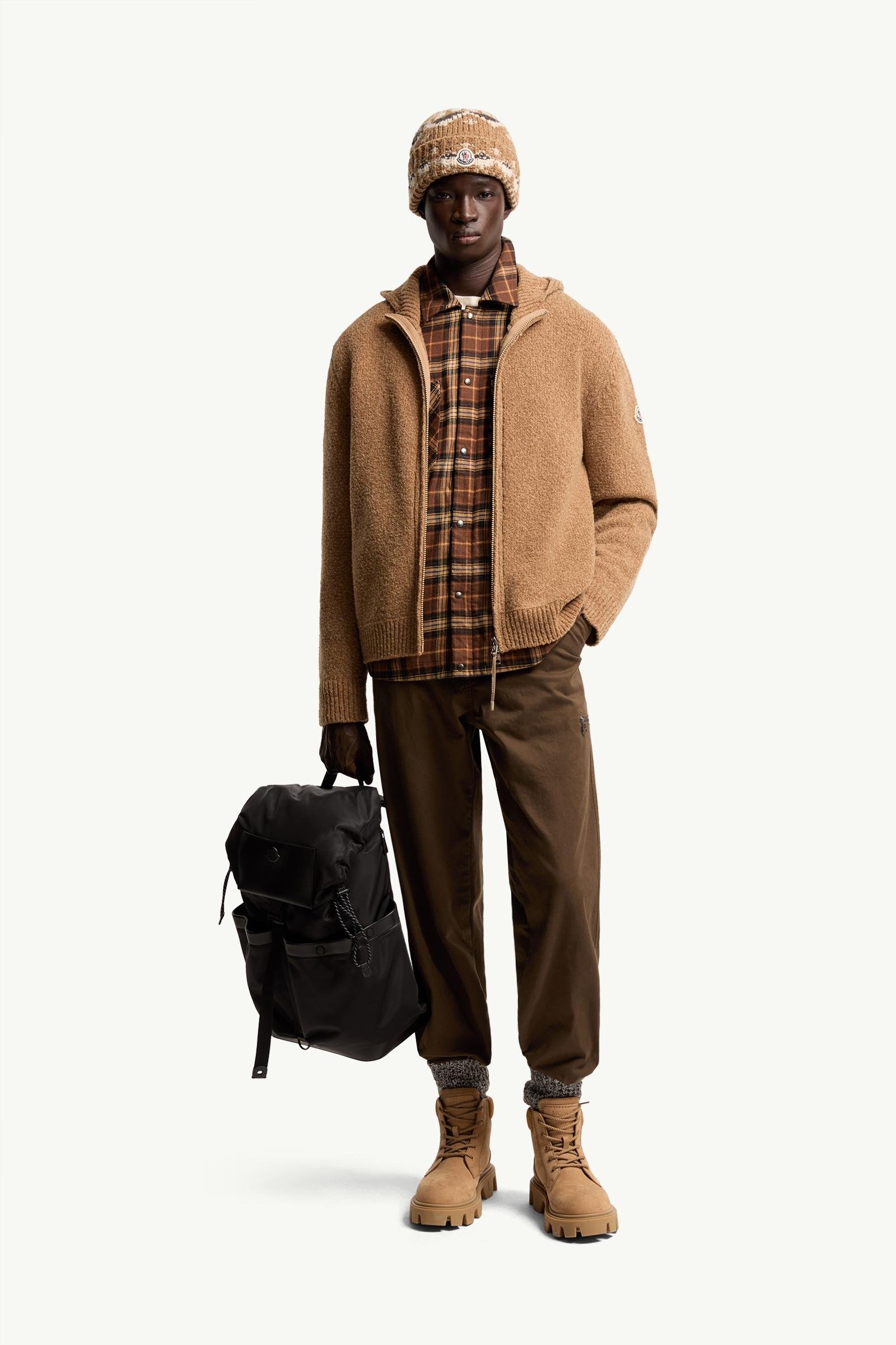 Bouclé Wool Blend Zip-up Hoodie