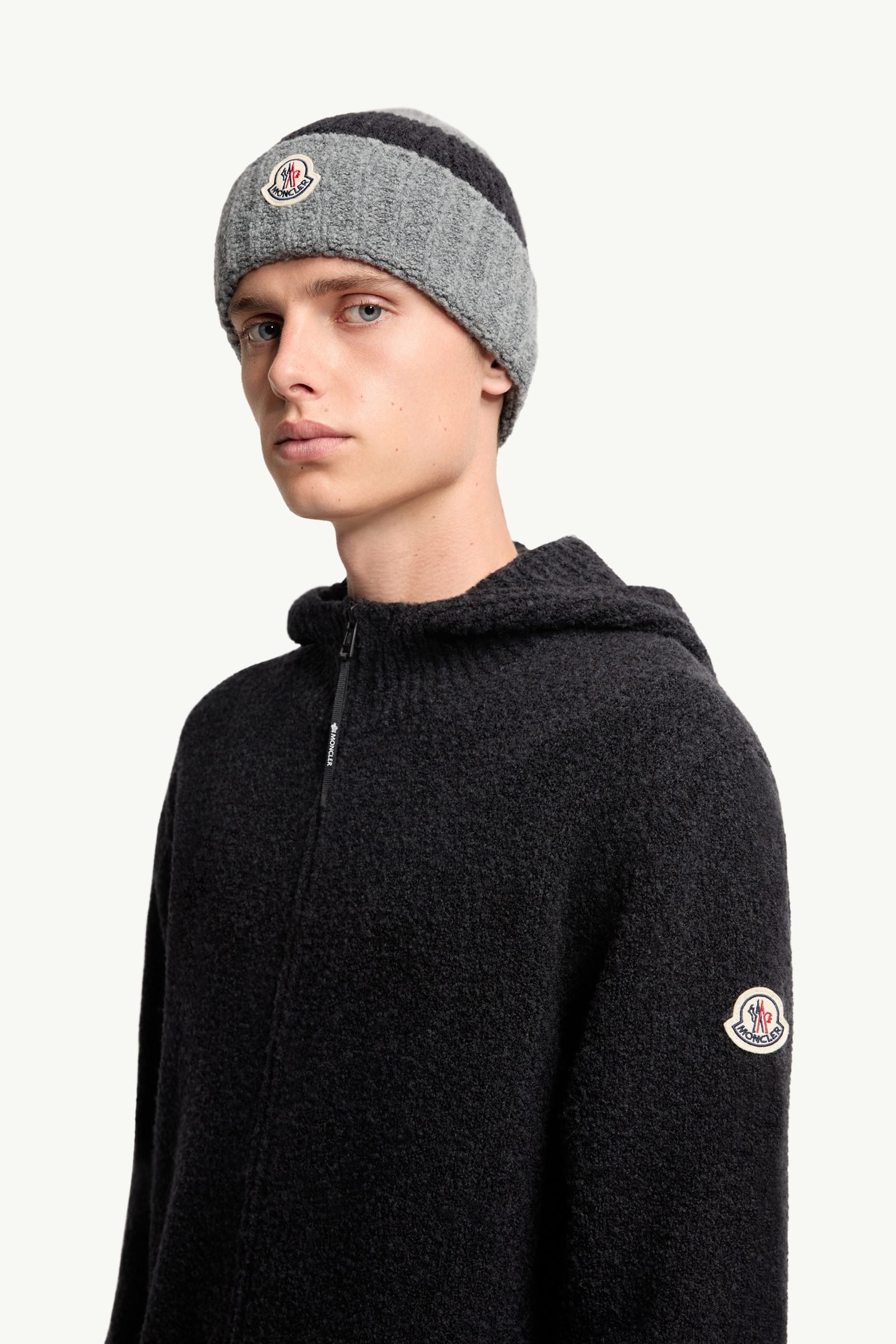 Alternative view of Bouclé Wool Blend Zip-up Hoodie