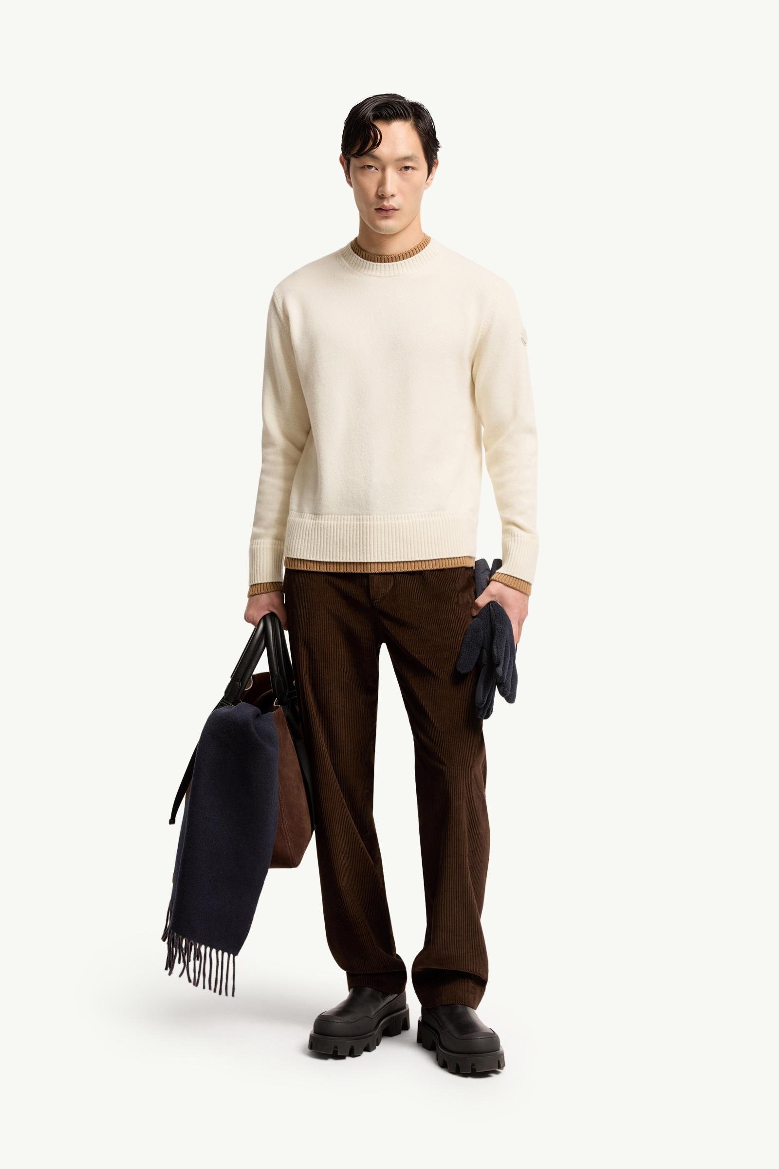 Leather Logo Wool & Cashmere Blend Jumper