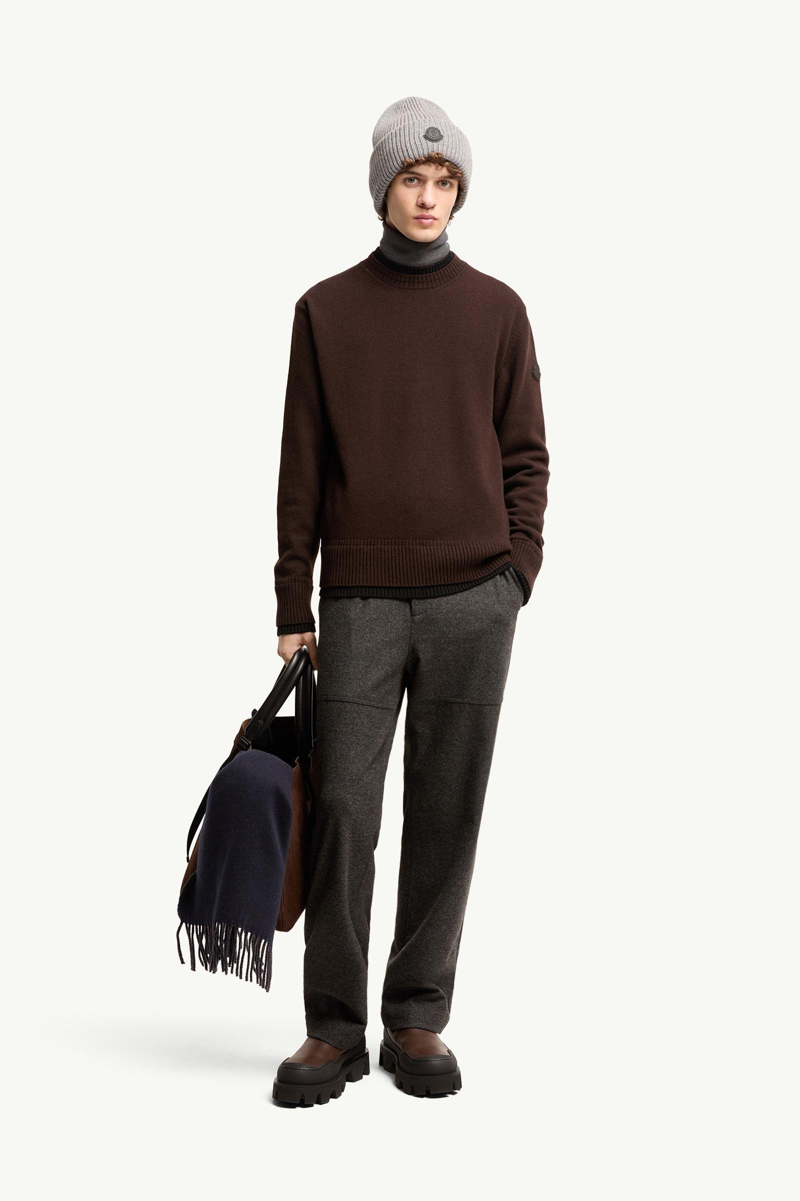 Leather Logo Wool & Cashmere Blend Jumper