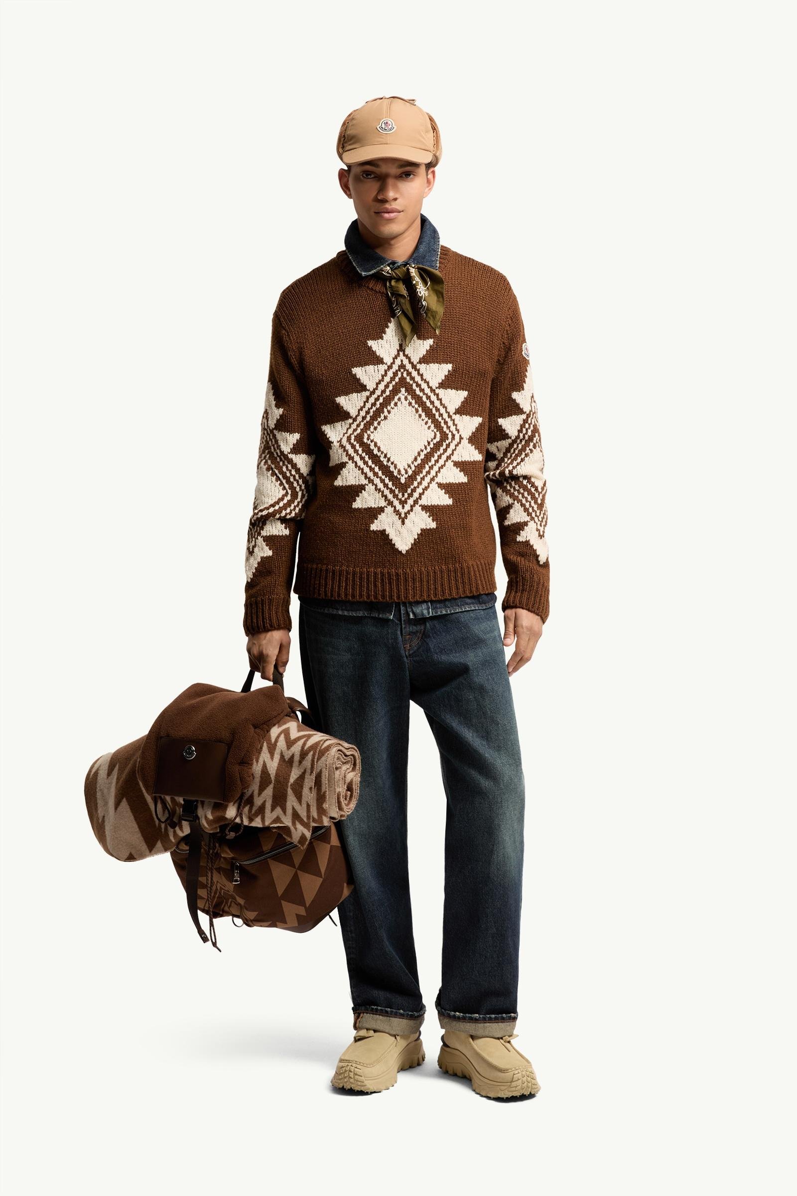 Geometric Jacquard Wool Blend Jumper