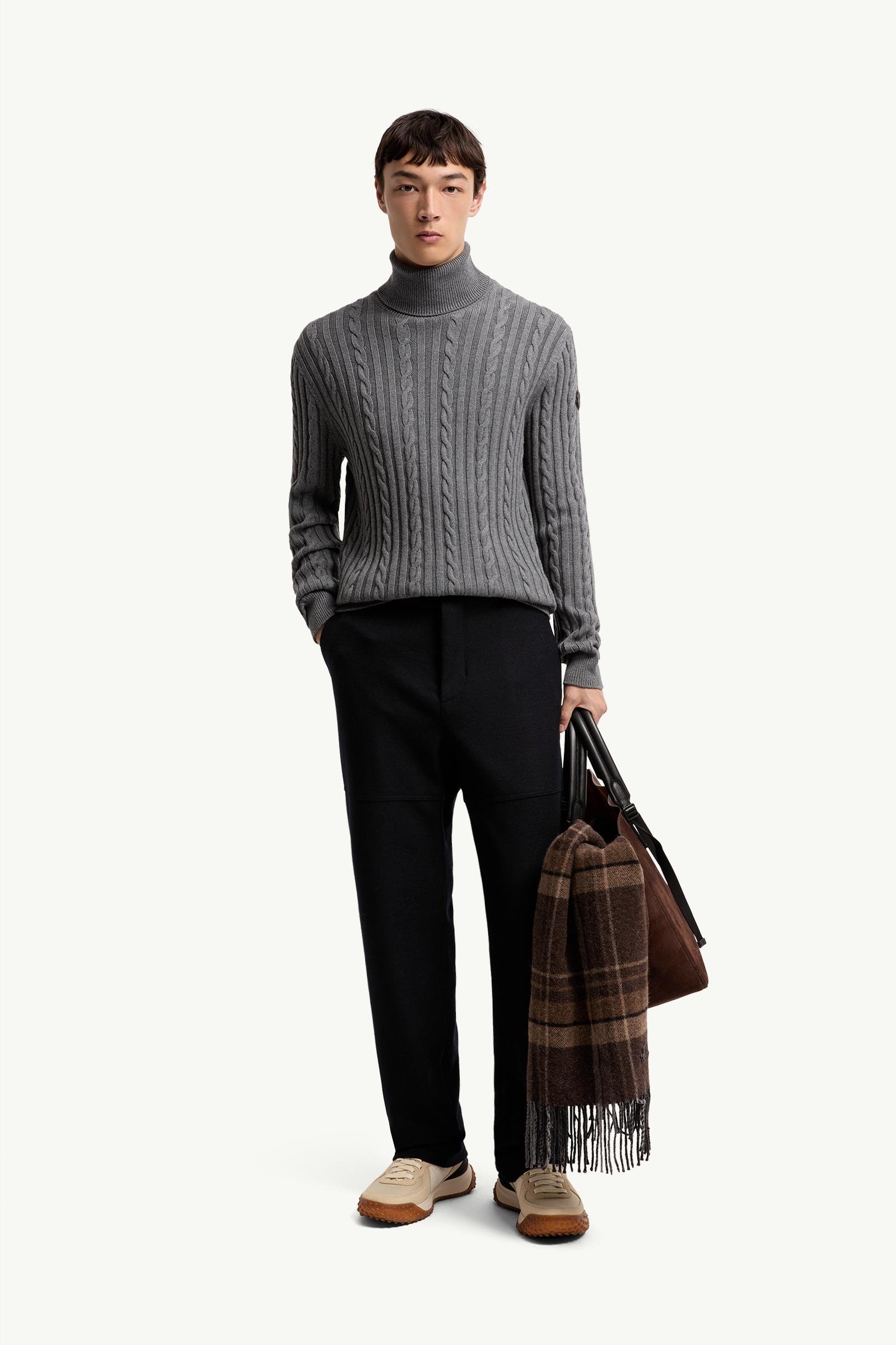 Leather Logo Wool Jumper