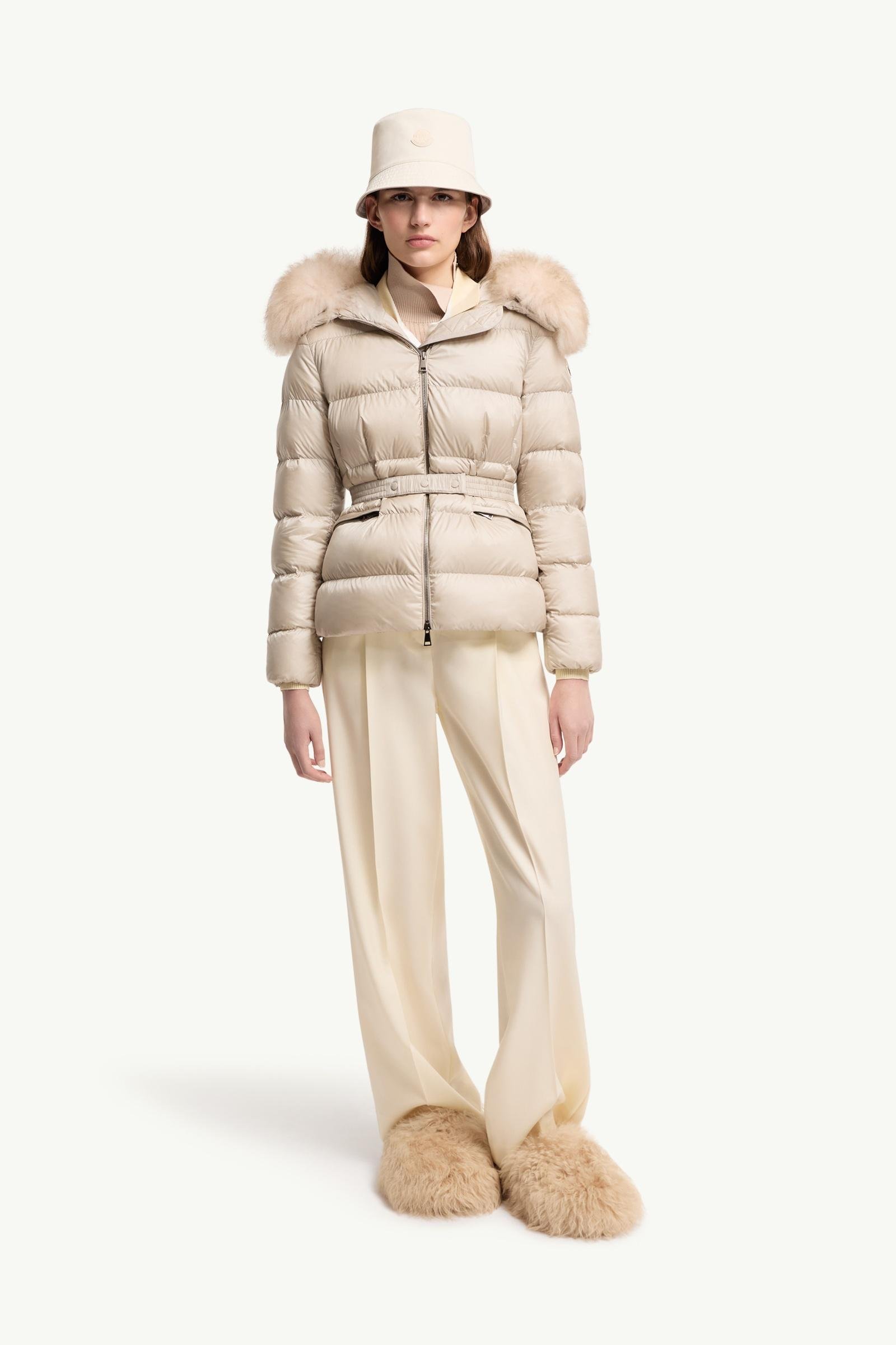 Boed Hooded Shearling-Trimmed Short Down Jacket