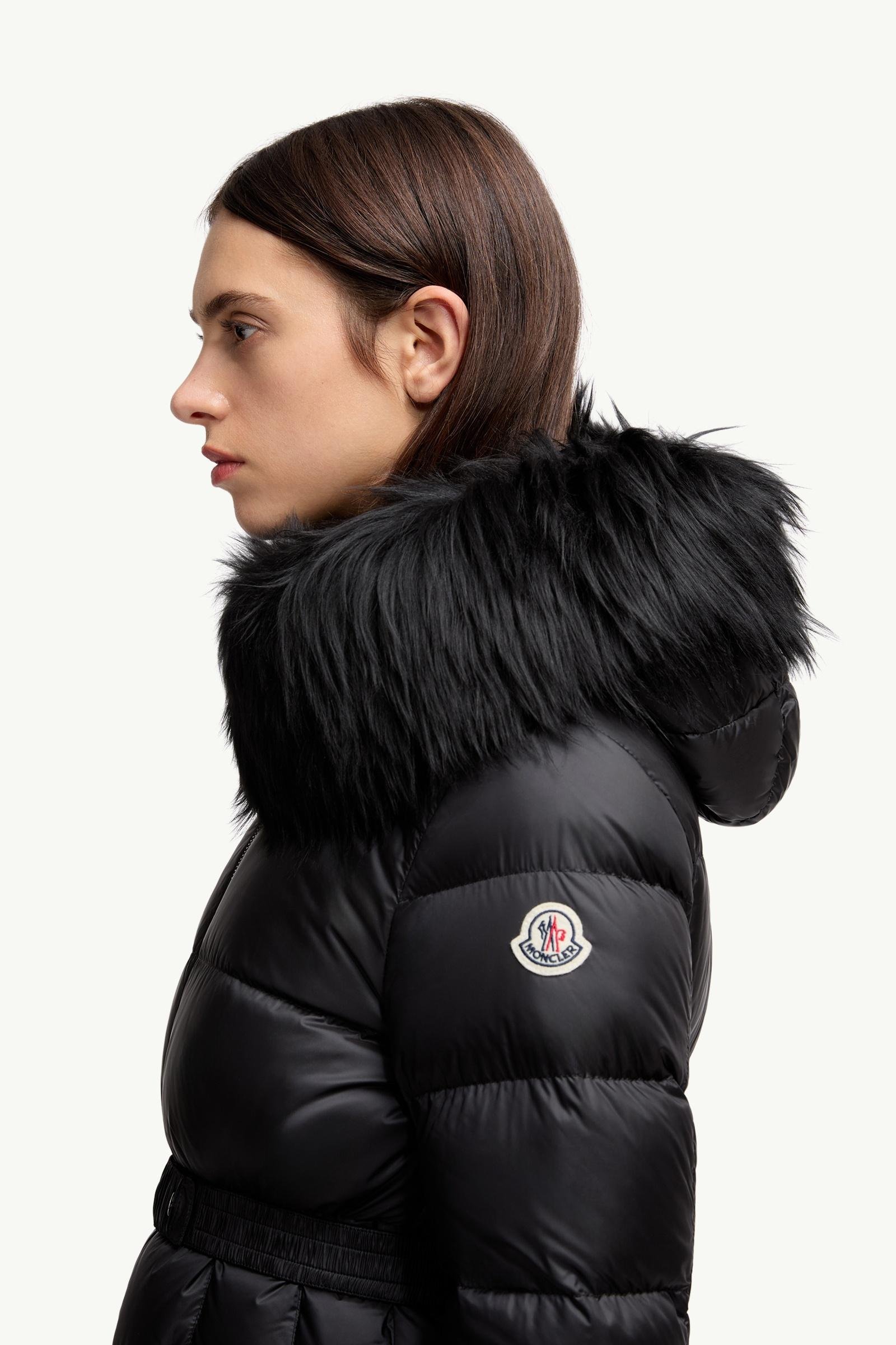 Alternative view of Boed Hooded Shearling-Trimmed Short Down Jacket