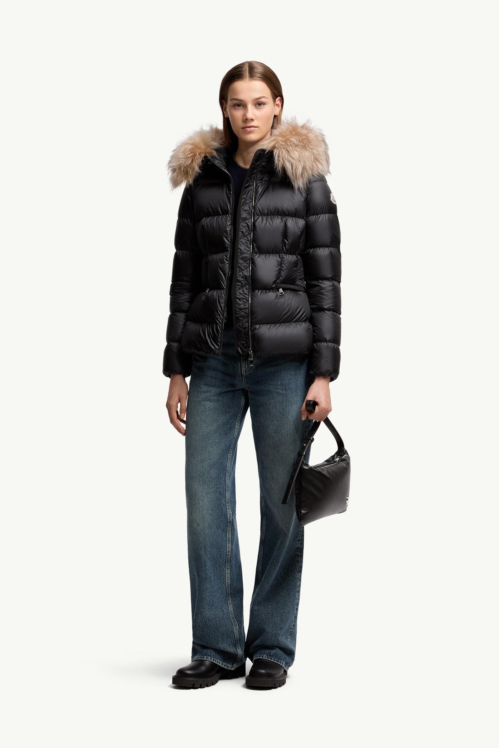 Boed Hooded Shearling-Trimmed Short Down Jacket