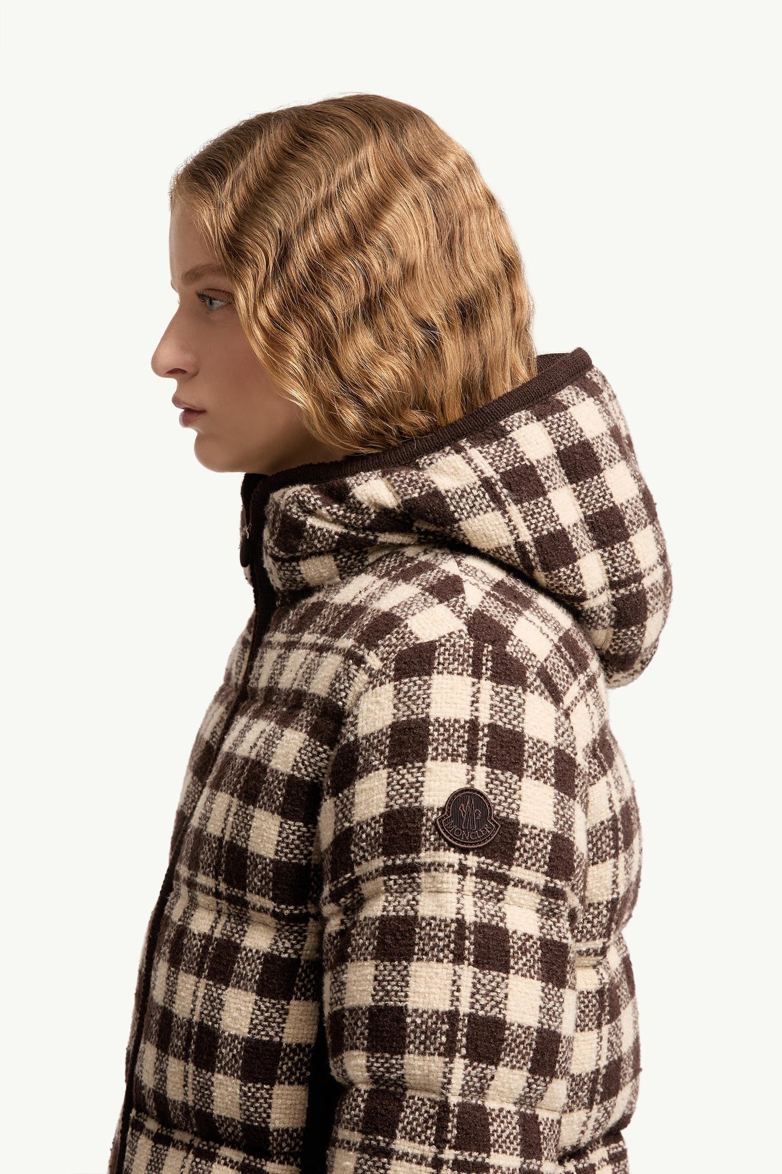 Alternative view of Abstraction Hooded Wool Blend Short Down Jacket