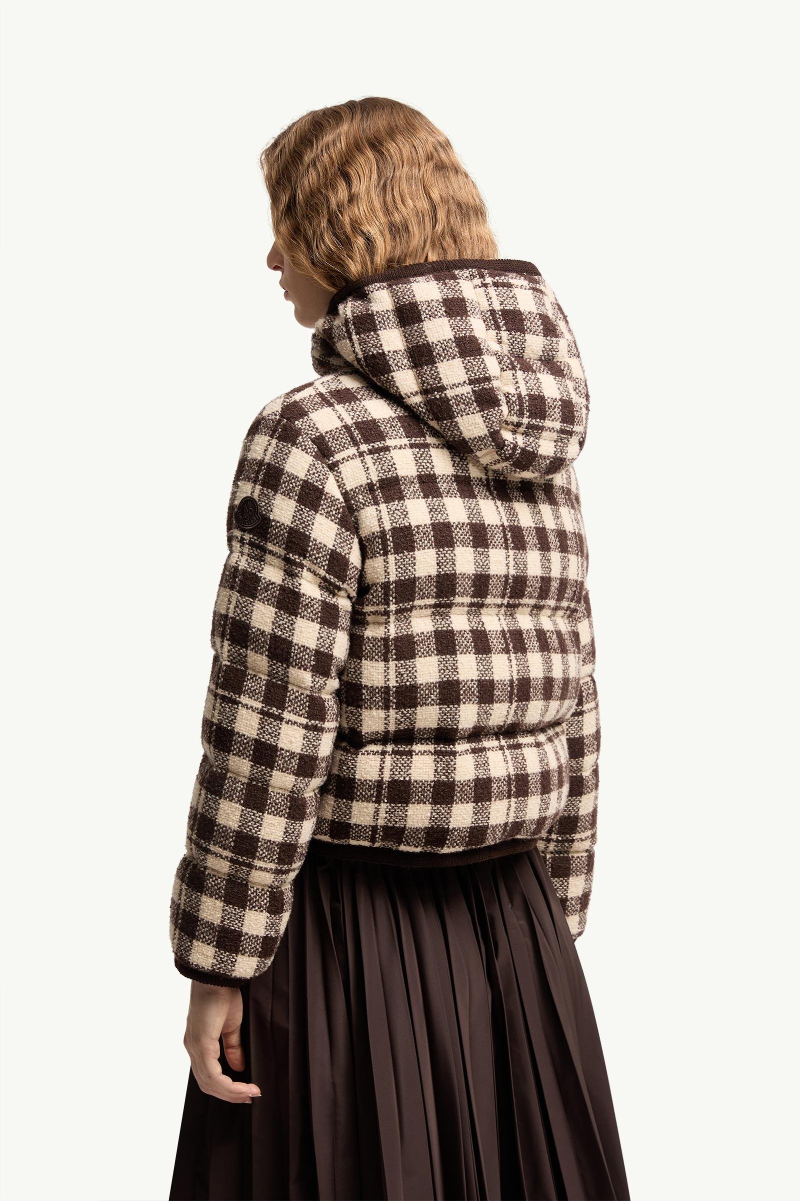 Abstraction Hooded Wool Blend Short Down Jacket - 图片 5