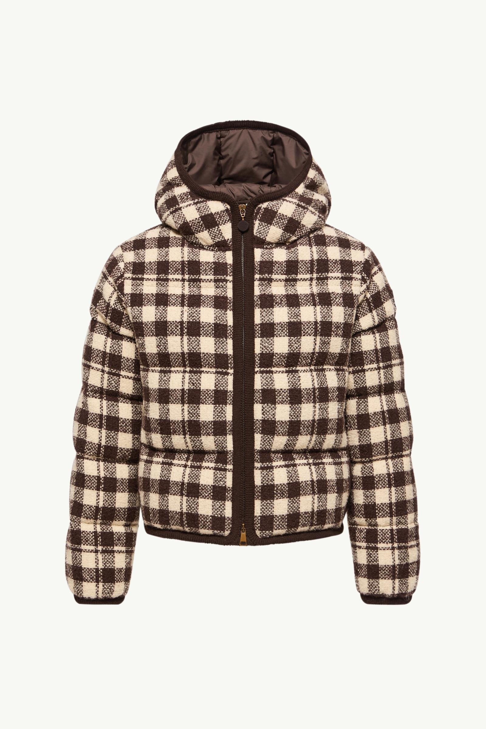 Abstraction Hooded Wool Blend Short Down Jacket - 图片 3