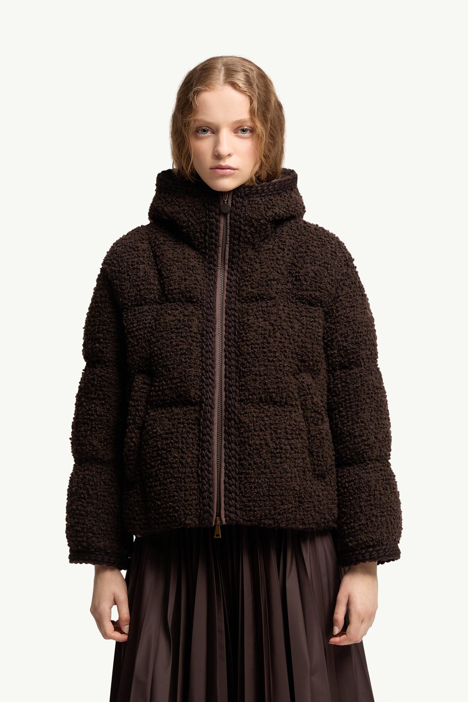 Cristallin Hooded Wool Blend Short Down Jacket - 图片 4