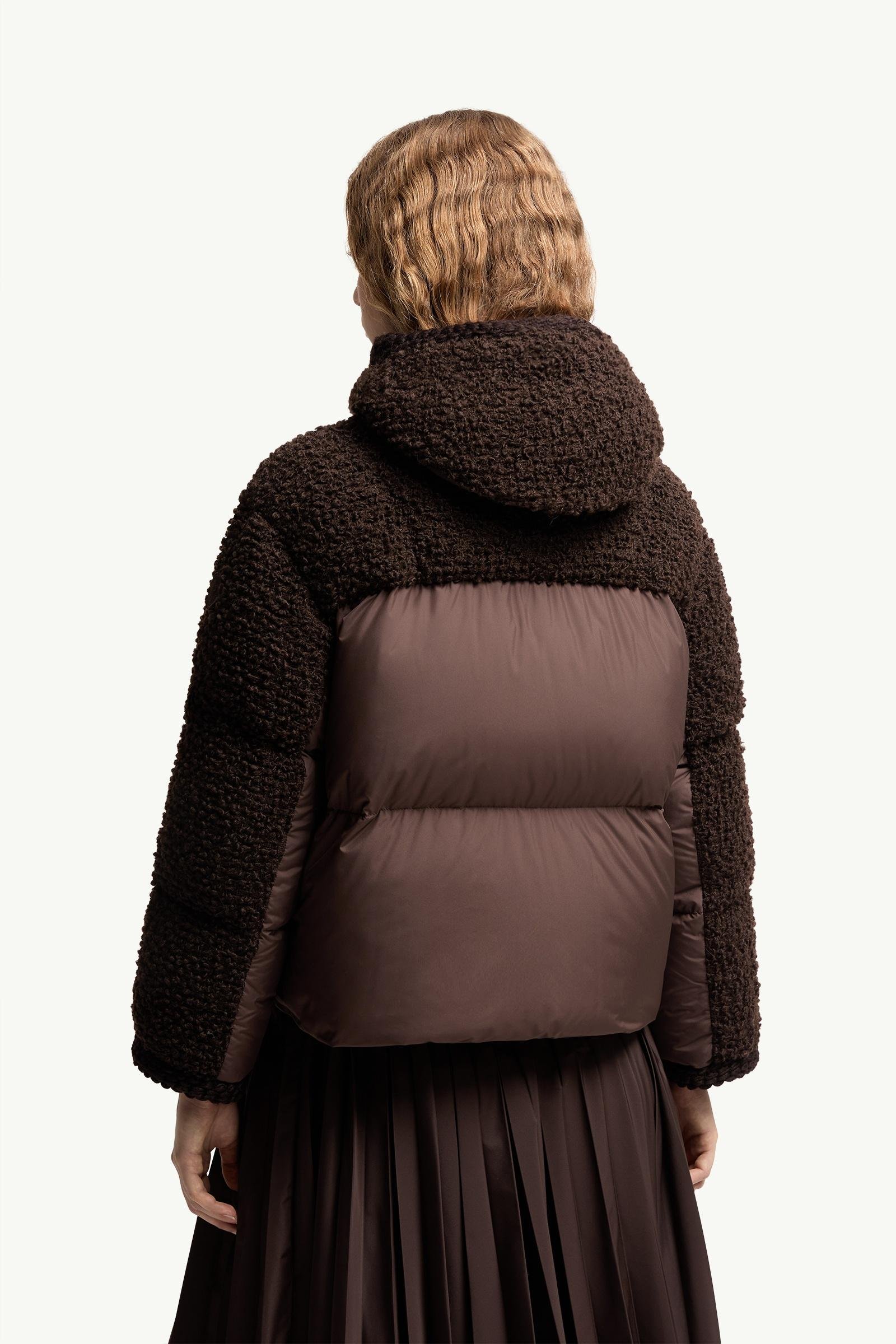 Cristallin Hooded Wool Blend Short Down Jacket - 图片 5
