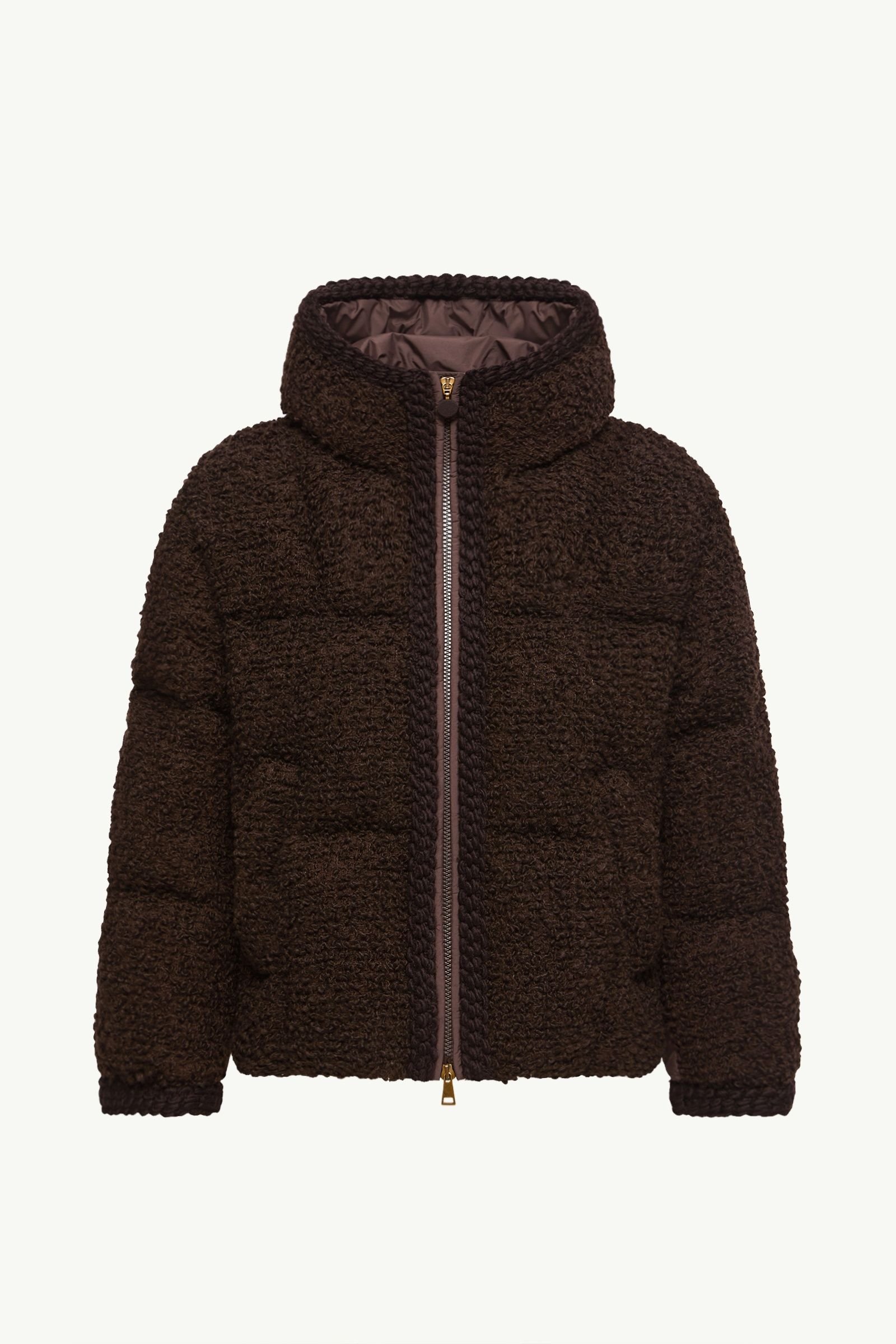 Cristallin Hooded Wool Blend Short Down Jacket - 图片 3