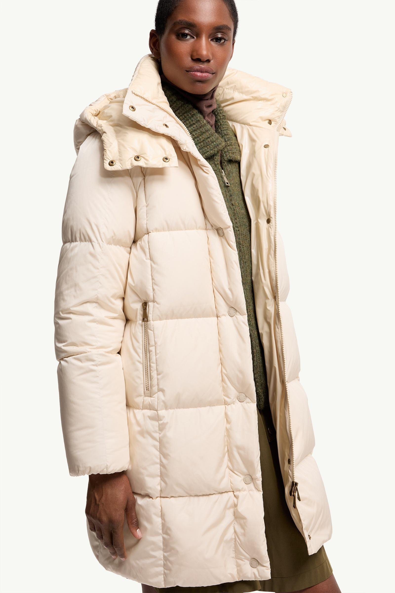 Litte Square-Quilted Hooded Long Down Jacket - 图片 6