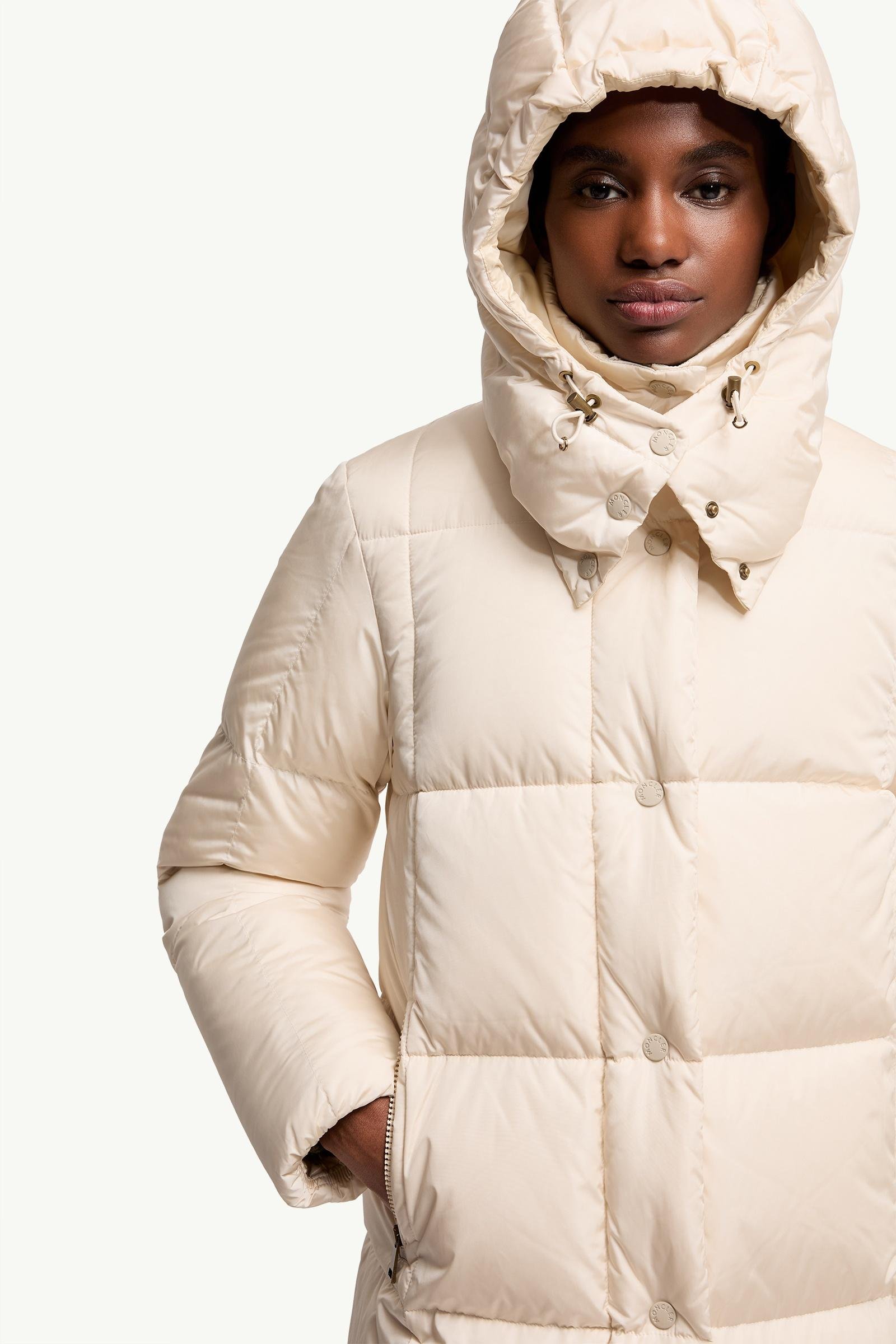 Litte Square-Quilted Hooded Long Down Jacket - 图片 7