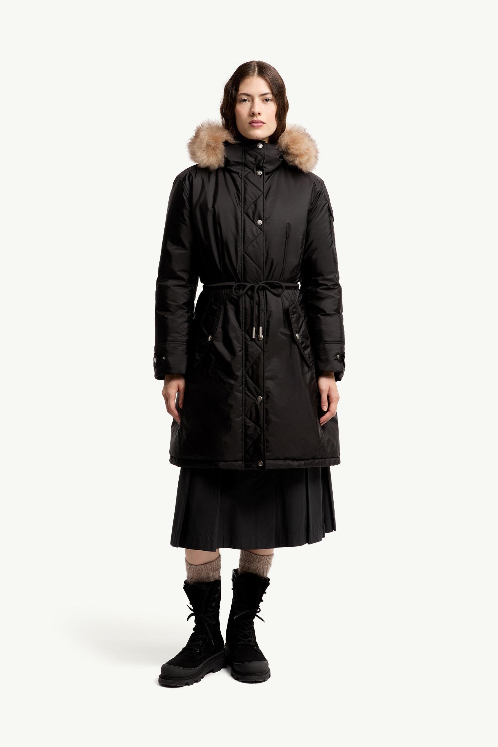Moustique Hooded Shearling Trimmed Long Down Parka - 图片 4
