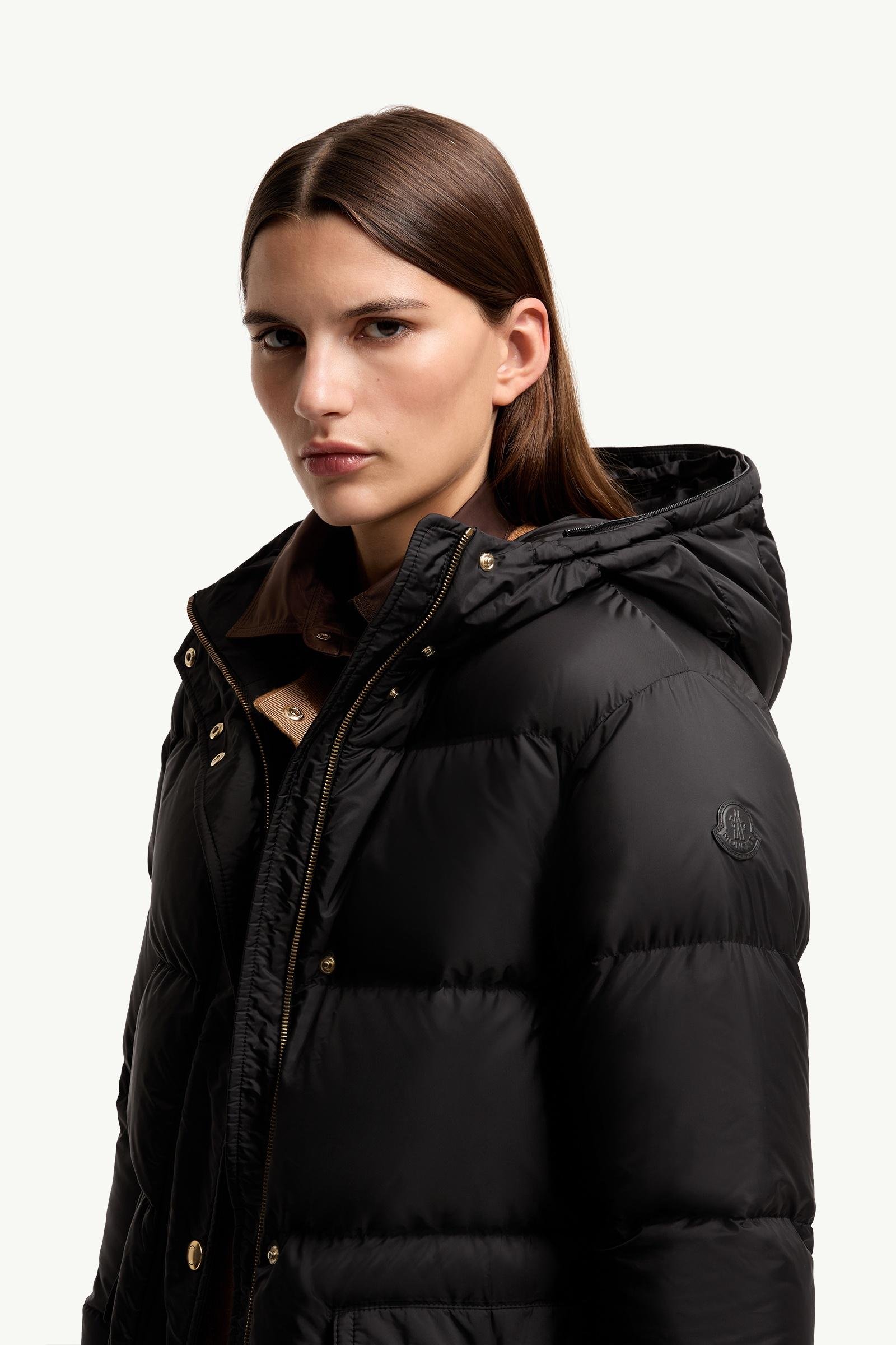 Alternative view of Aphroties Shearling Trimmed Hooded Long Down Parka Jacket