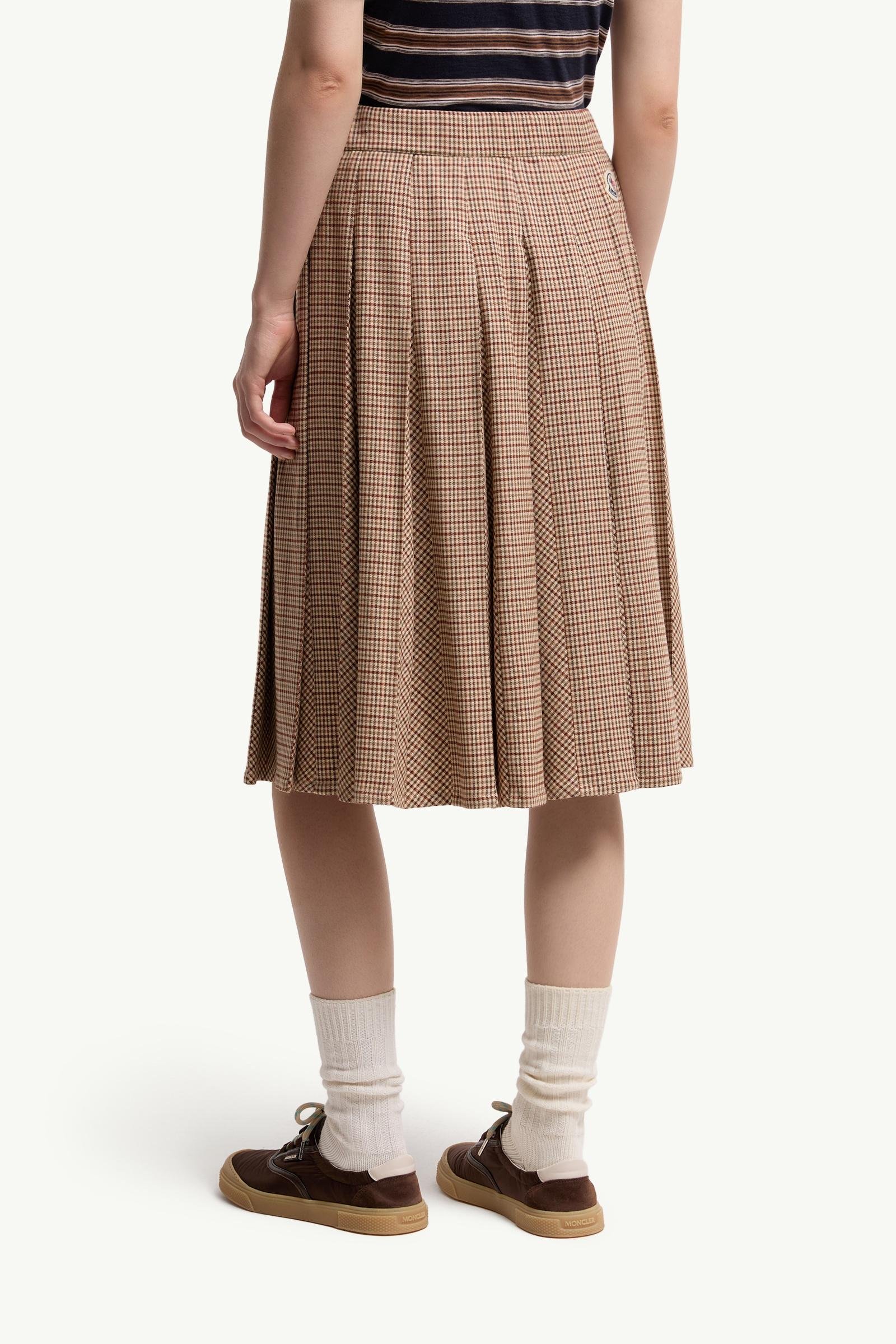 Microcheck Midi Wool Skirt - 图片 5