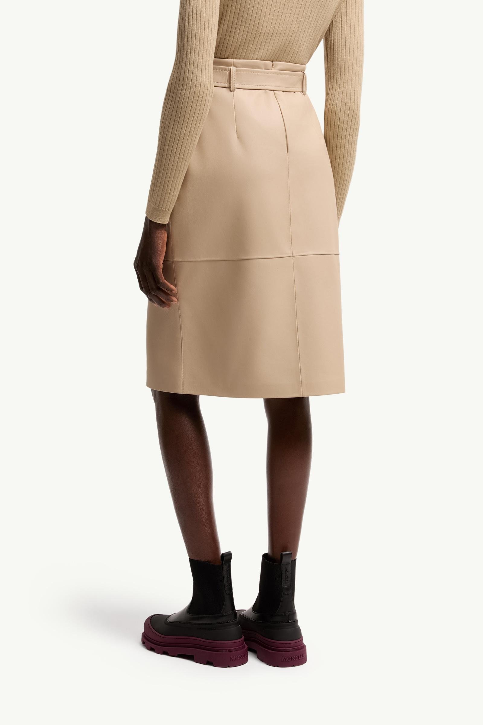 Knee-Length Leather Skirt - 图片 5