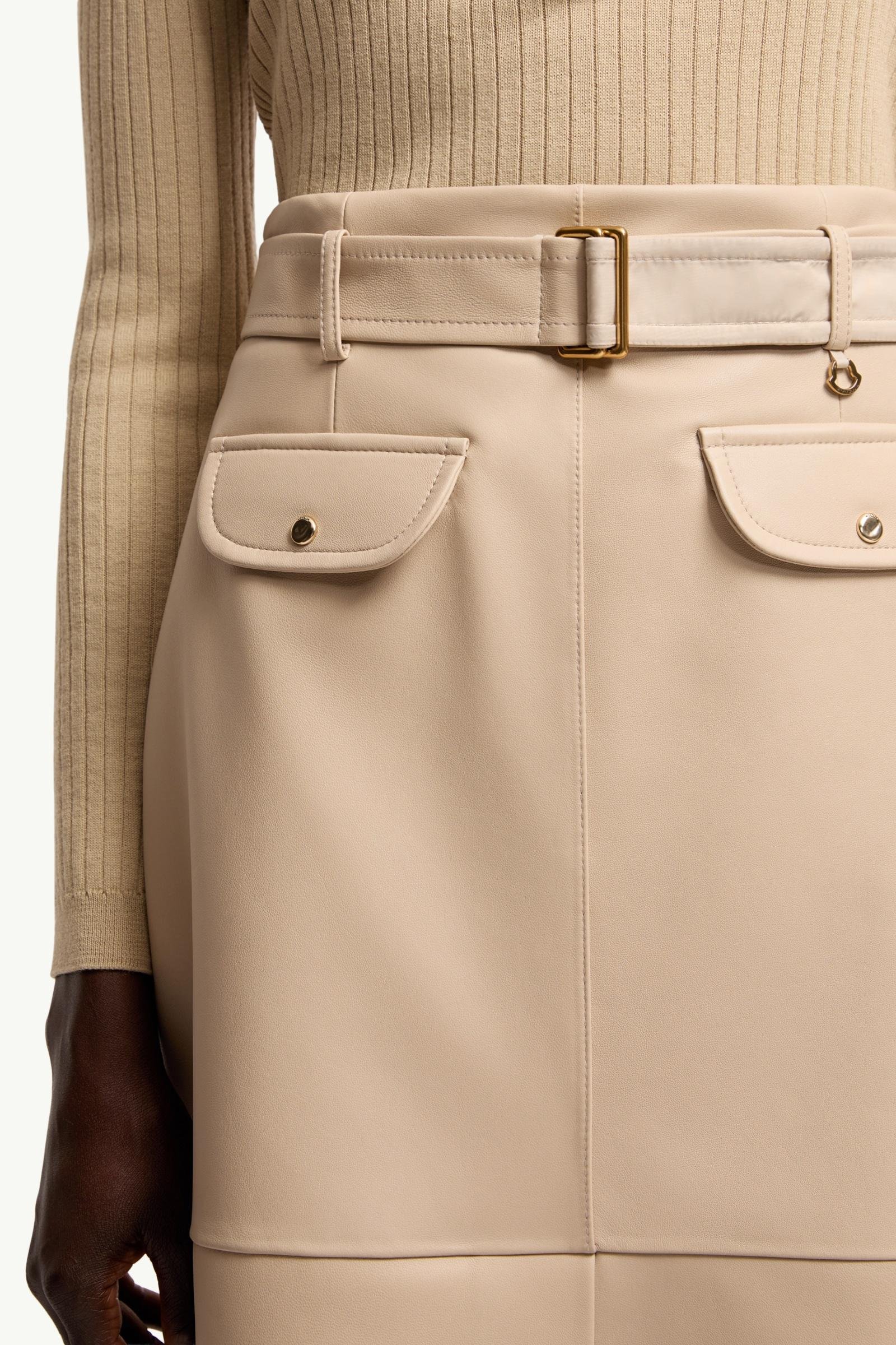 Knee-Length Leather Skirt - 图片 6