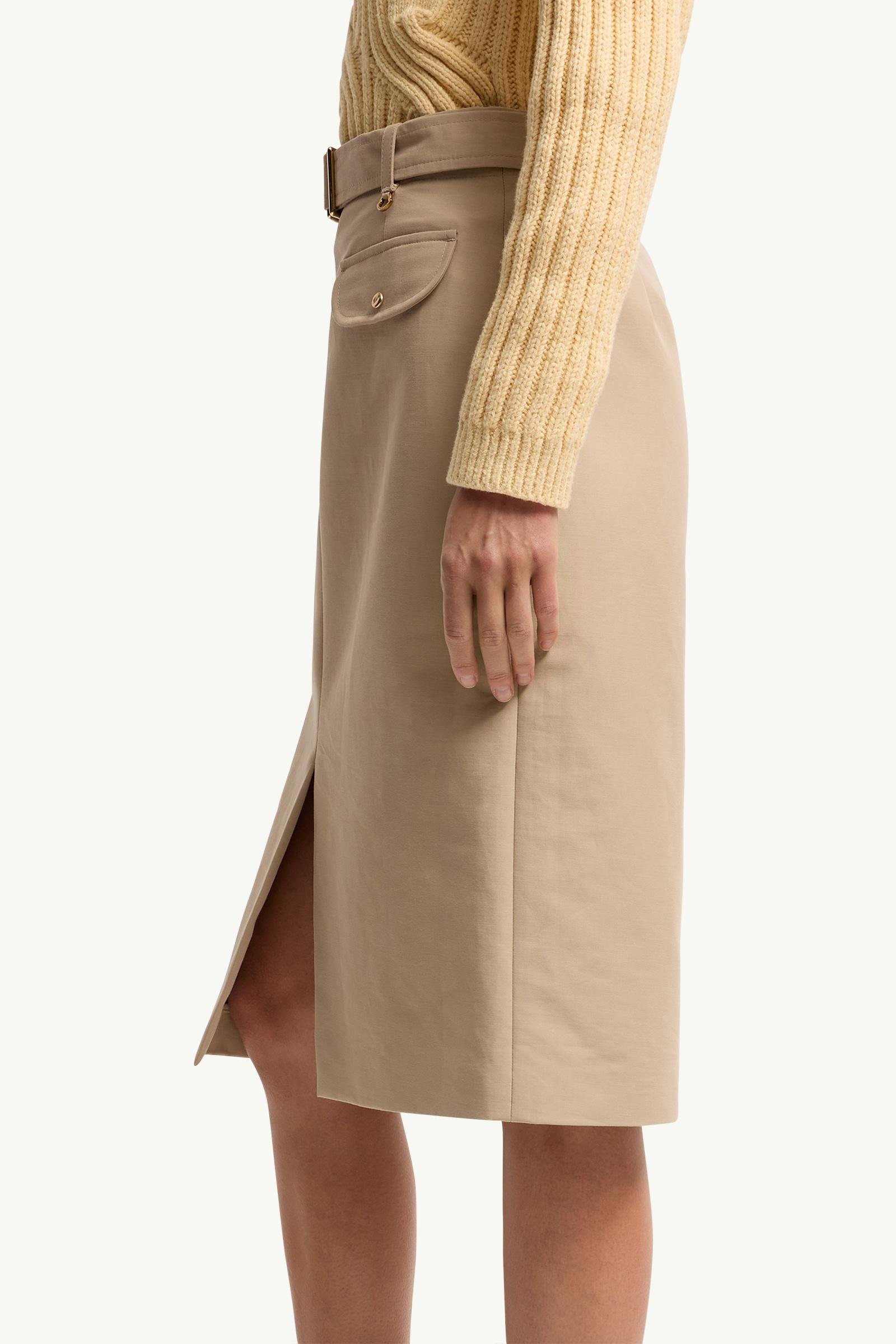 Alternative view of Belted Knee-Length Cotton Skirt