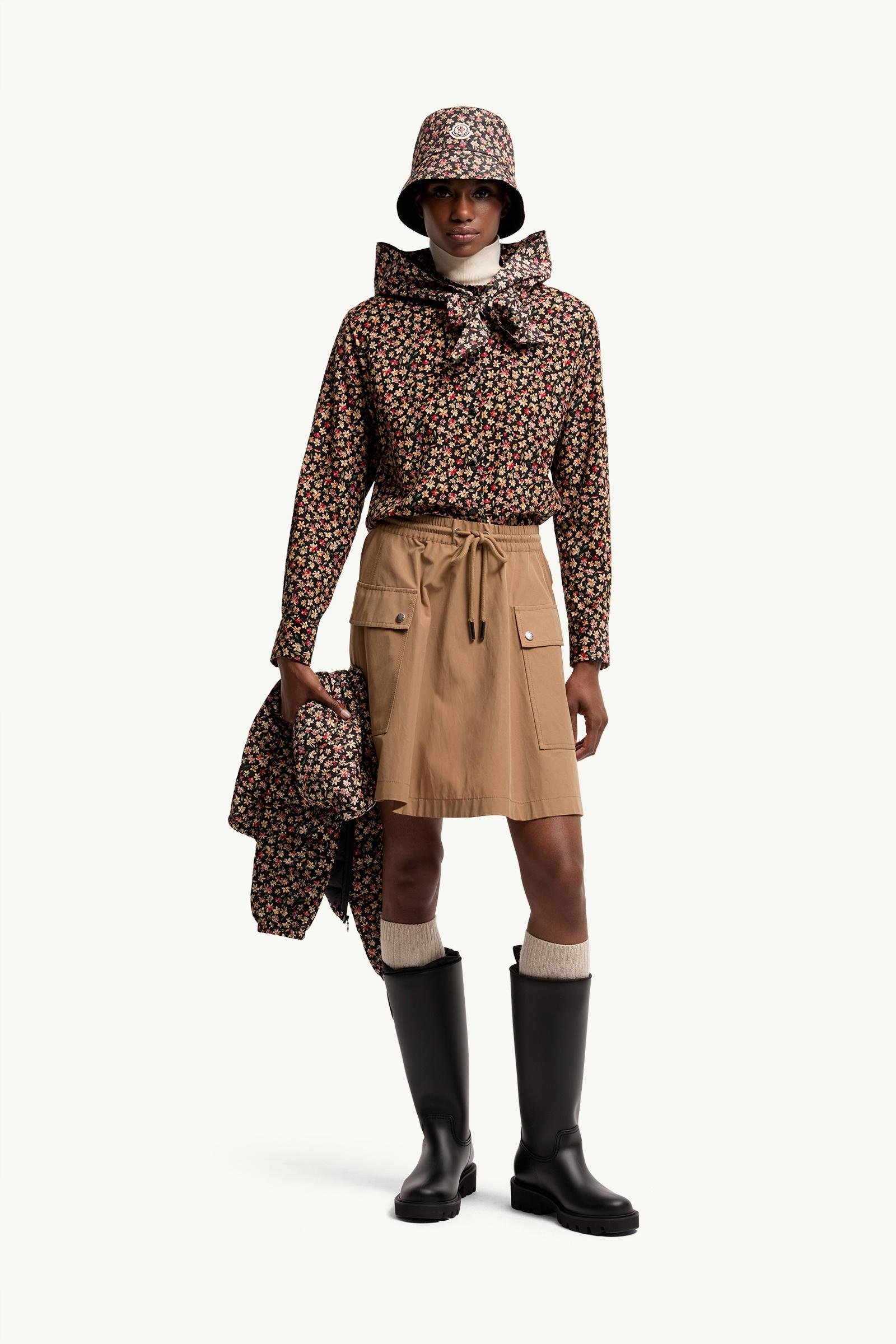 Cotton Blend A-Line Mini Skirt