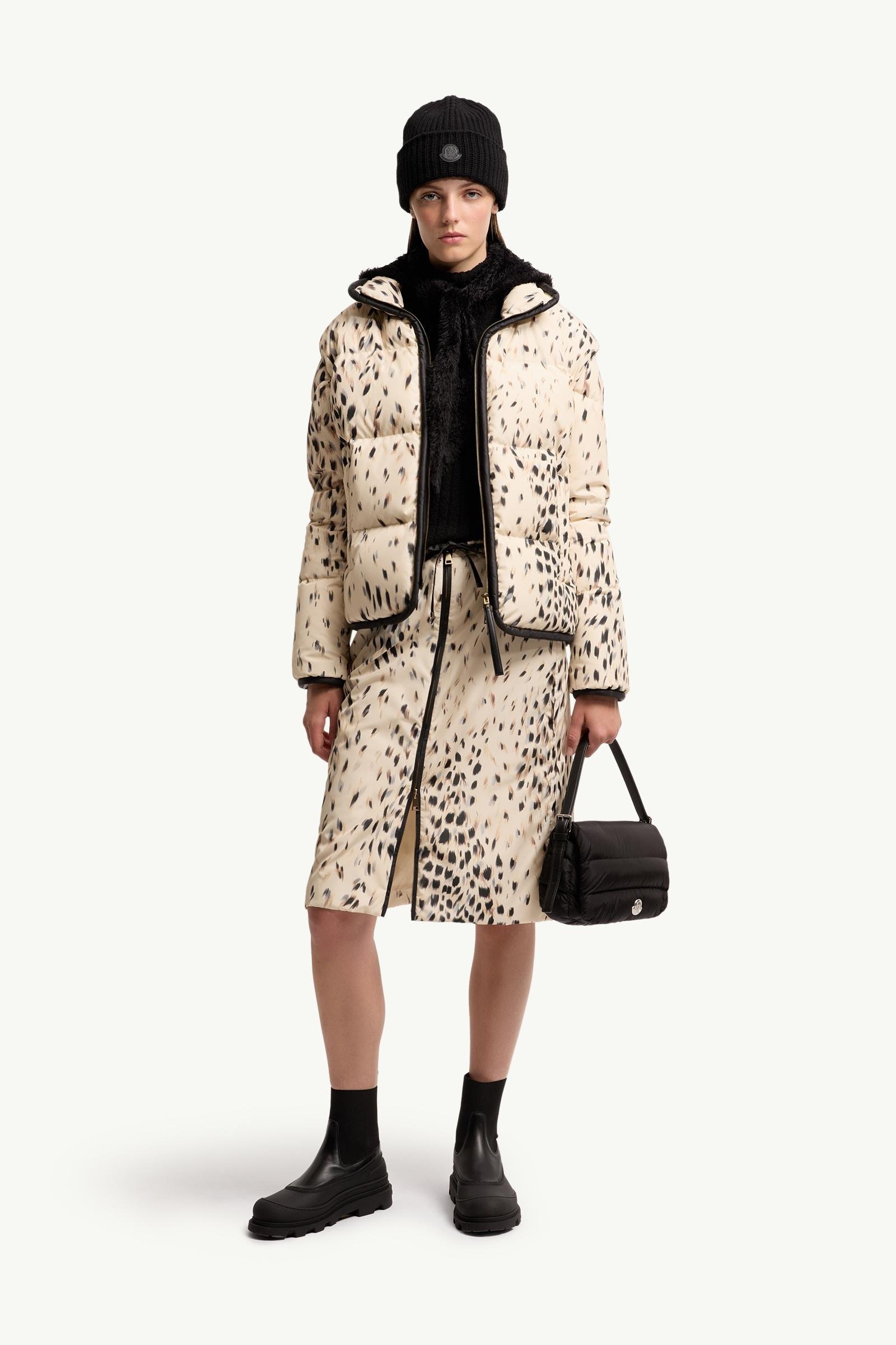 Animalier Print Padded Knee-Length Skirt