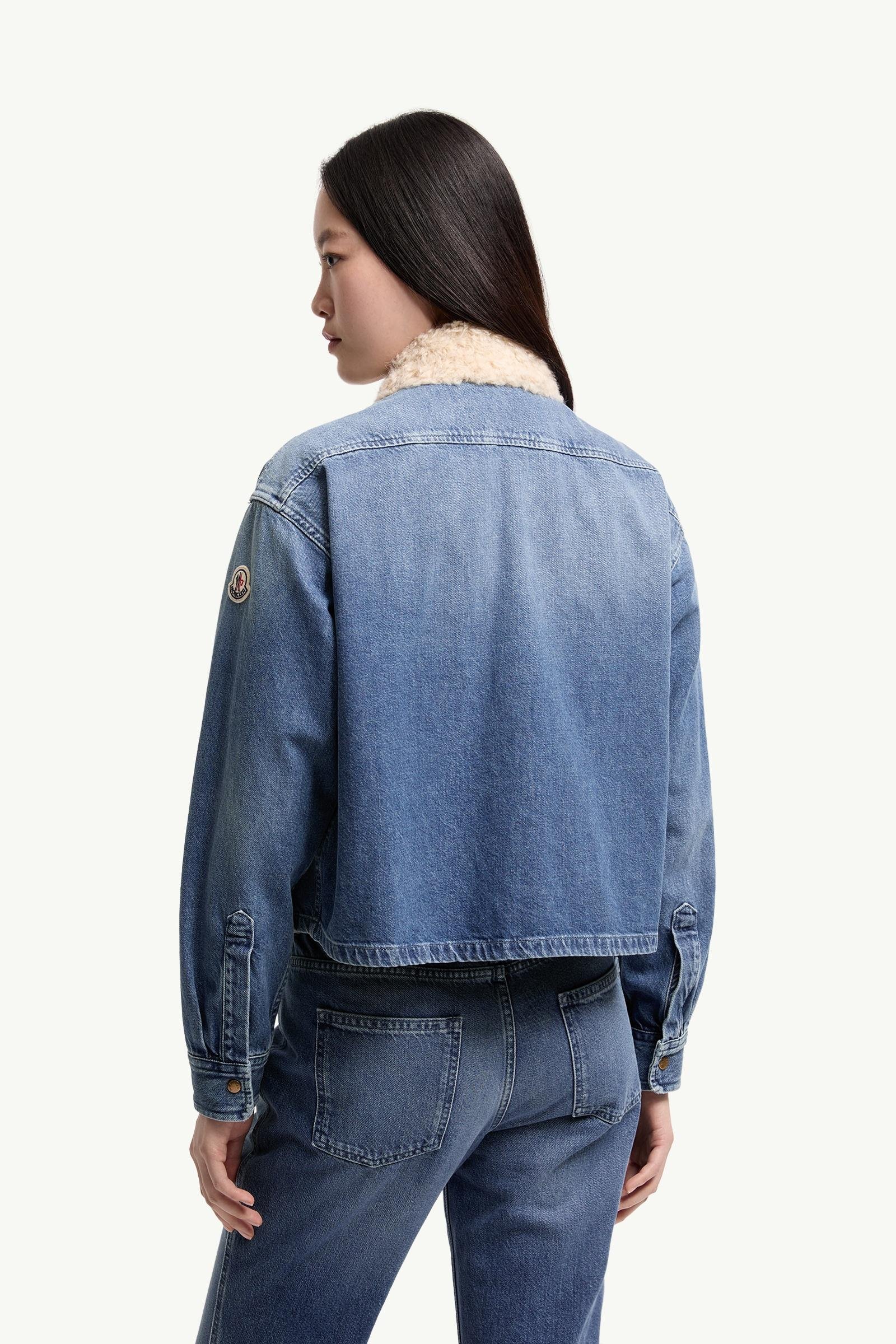 Teddy Trim Denim Shirt Jacket - 图片 5