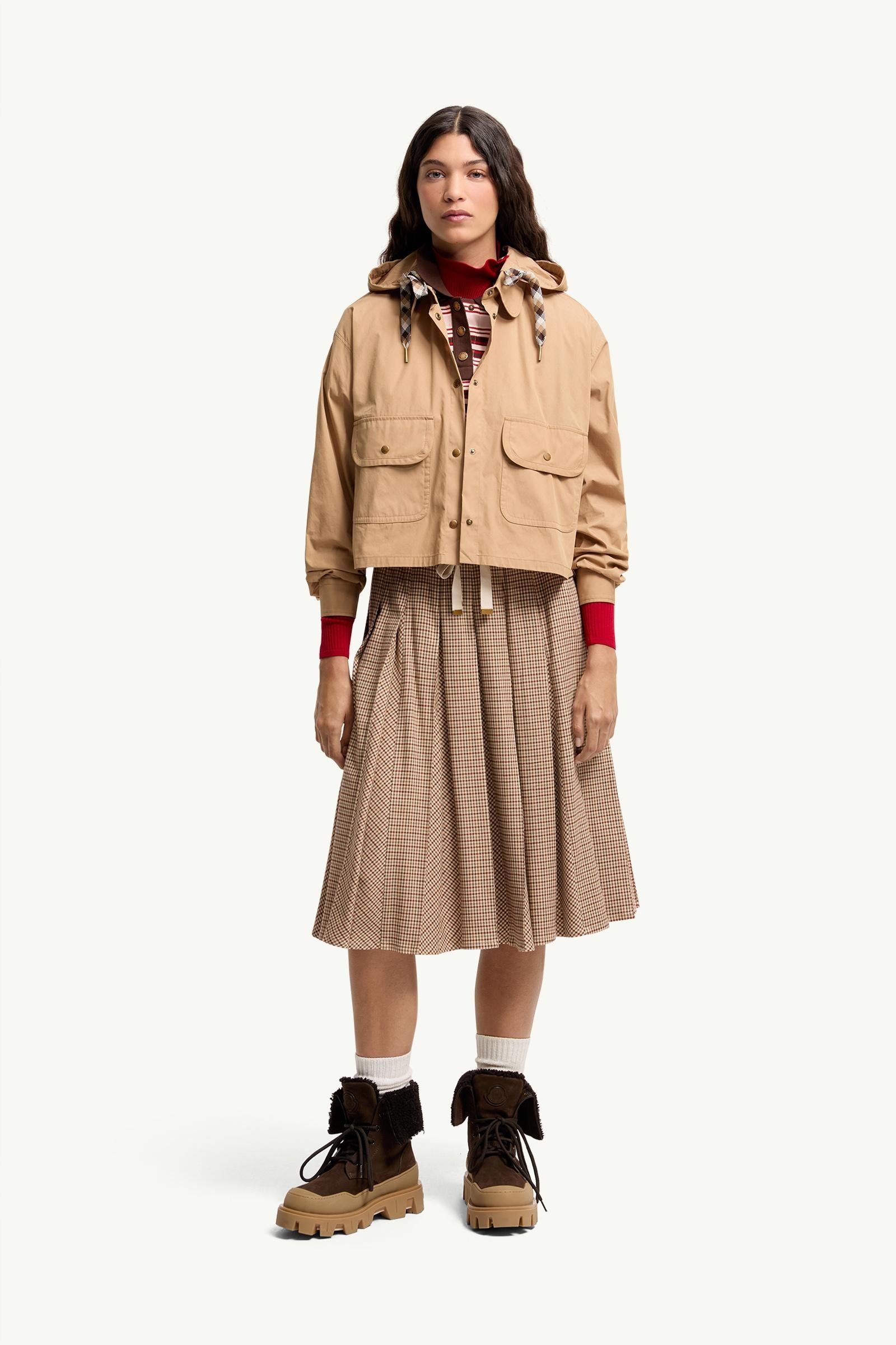 Cotton Blend Hooded Shirt Jacket