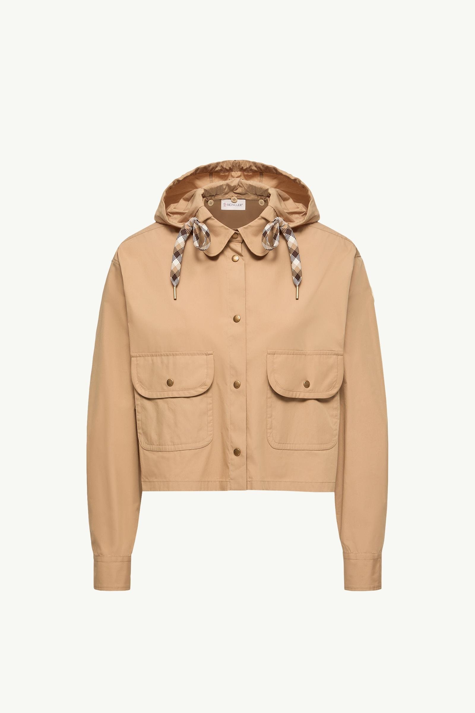 Cotton Blend Hooded Shirt Jacket - 图片 3