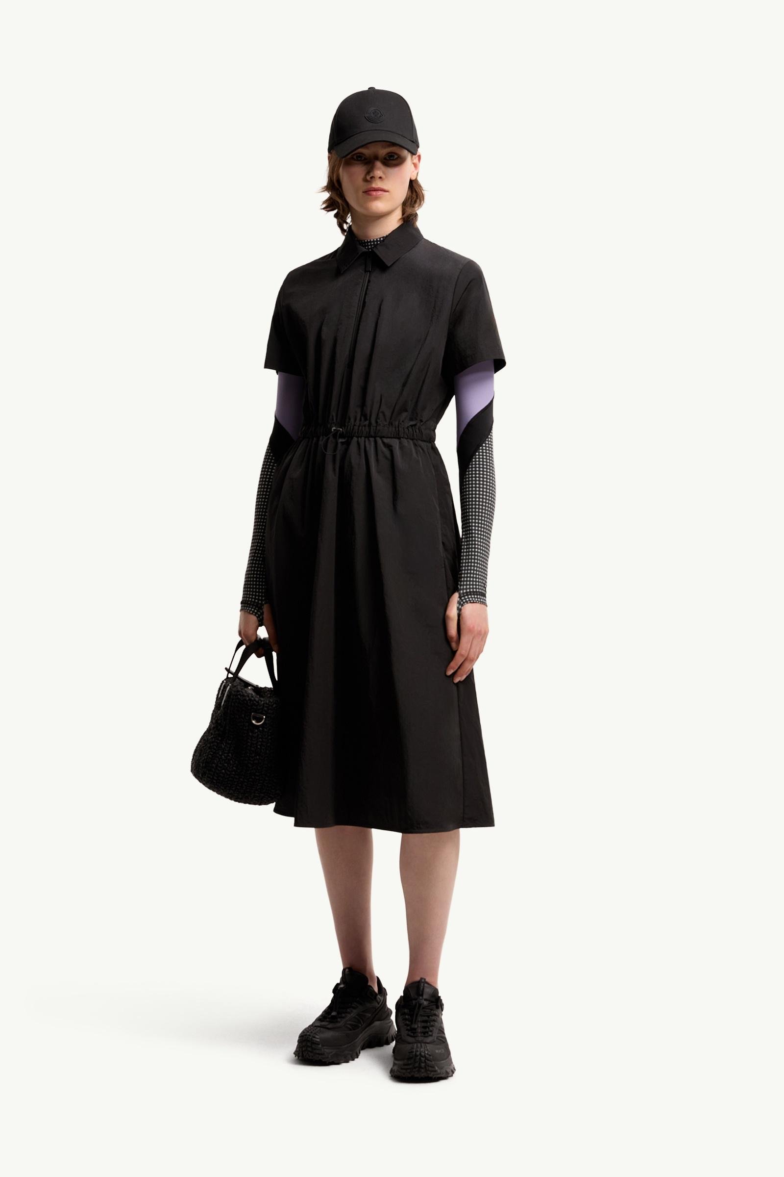 Pleated Mid-Length Shirt Dress