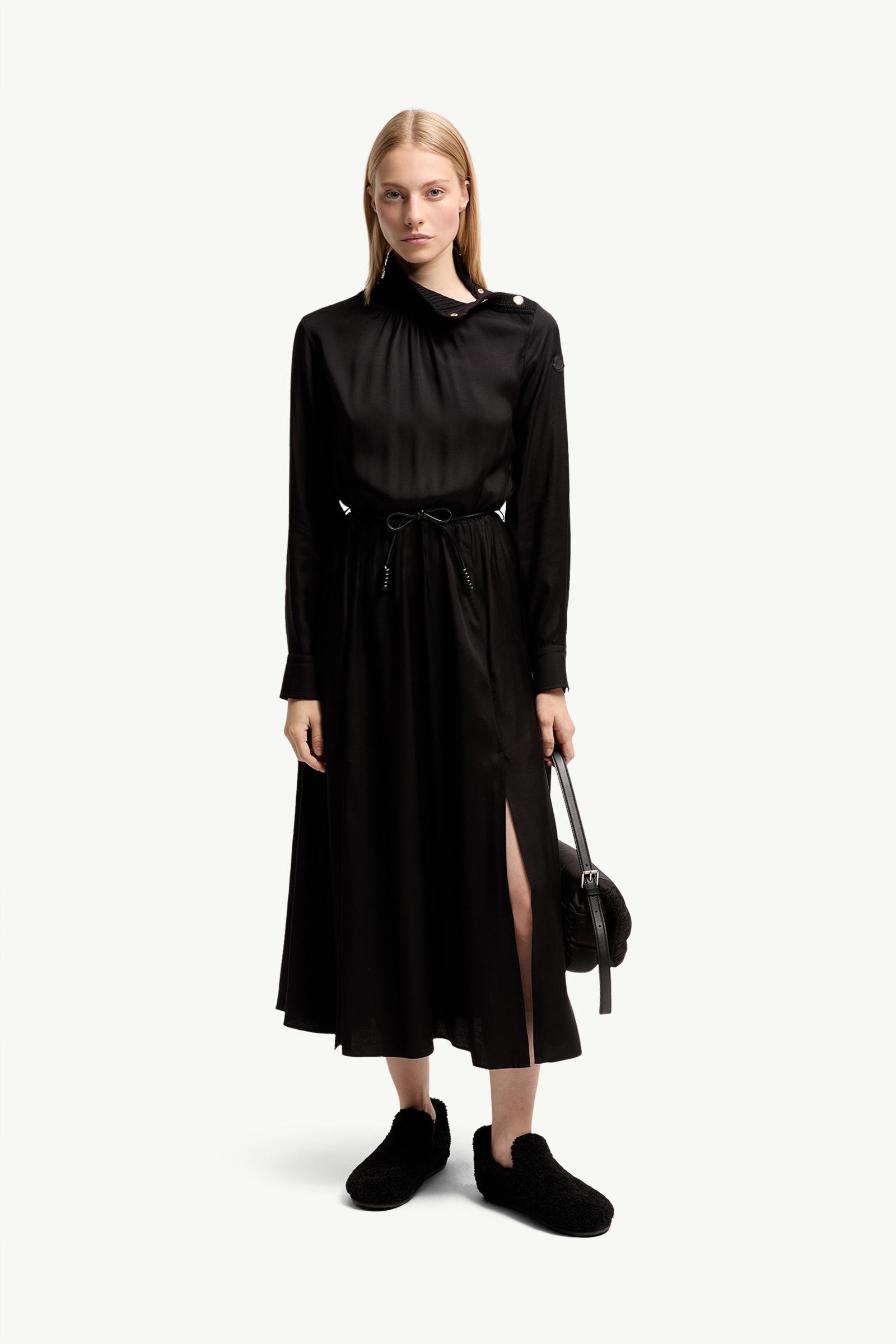 Leather Logo Long Dress