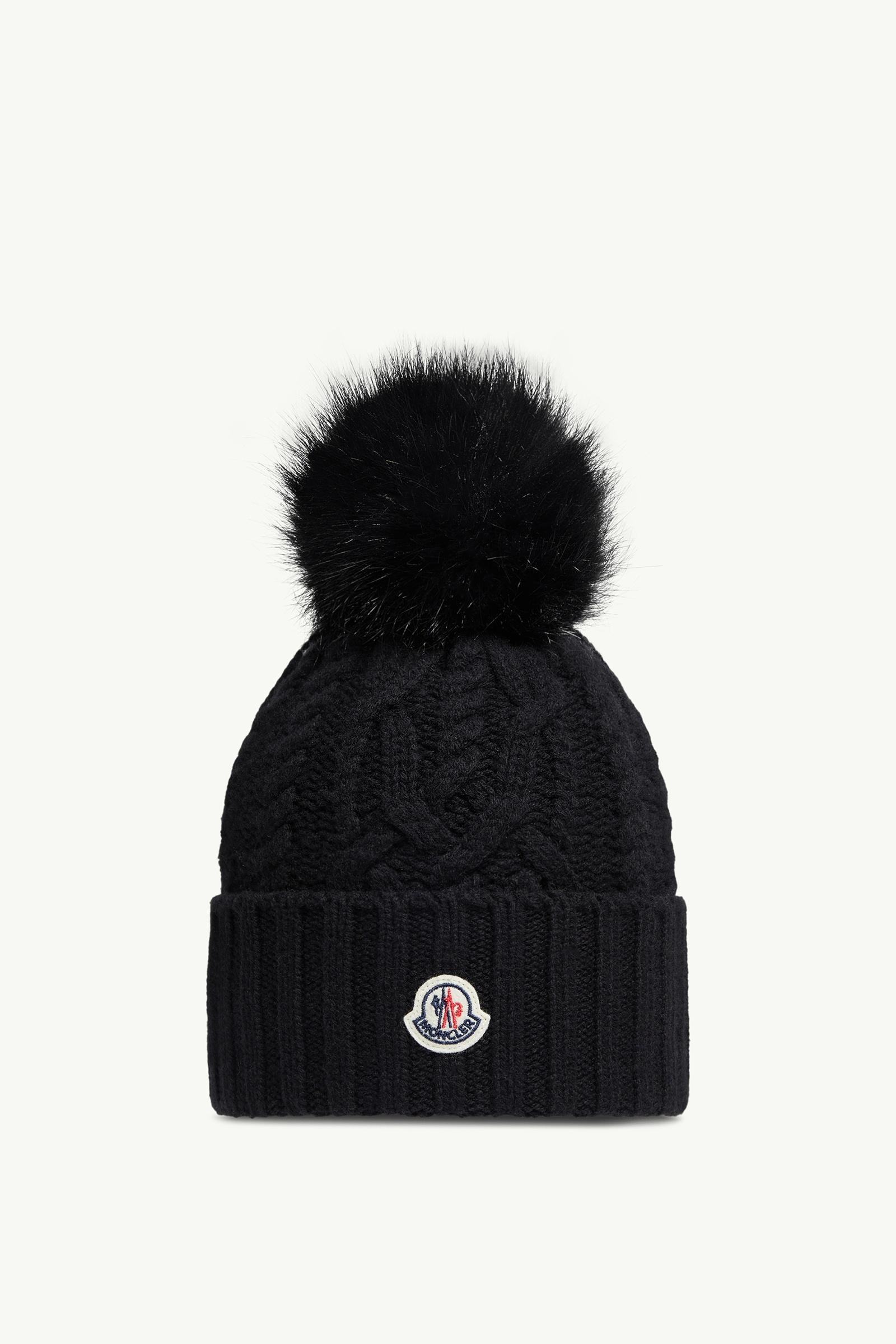 Wool & Cashmere Blend Beanie with Pom Pom