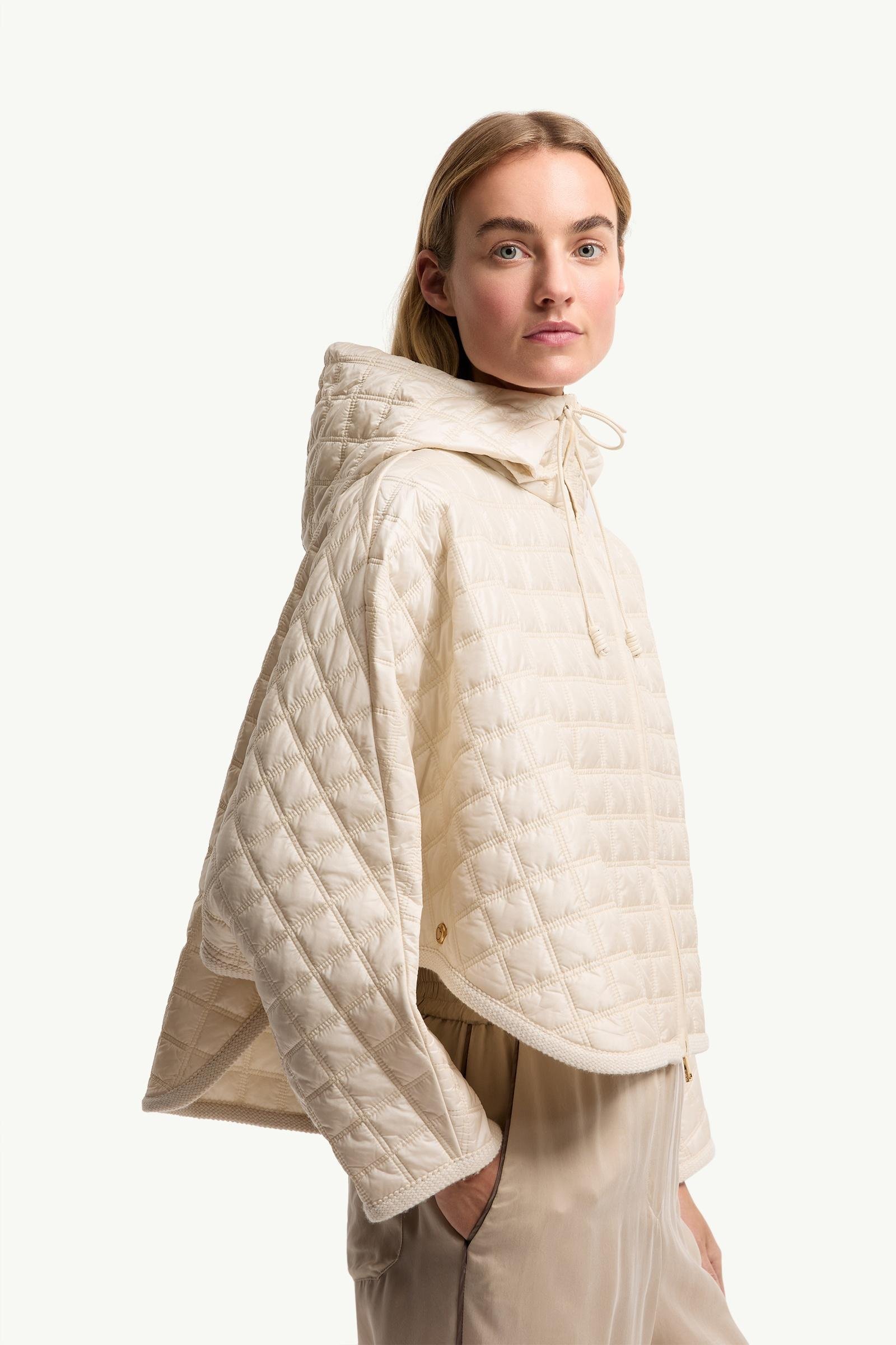 Hooded Square-Quilted Padded Cape - 图片 6