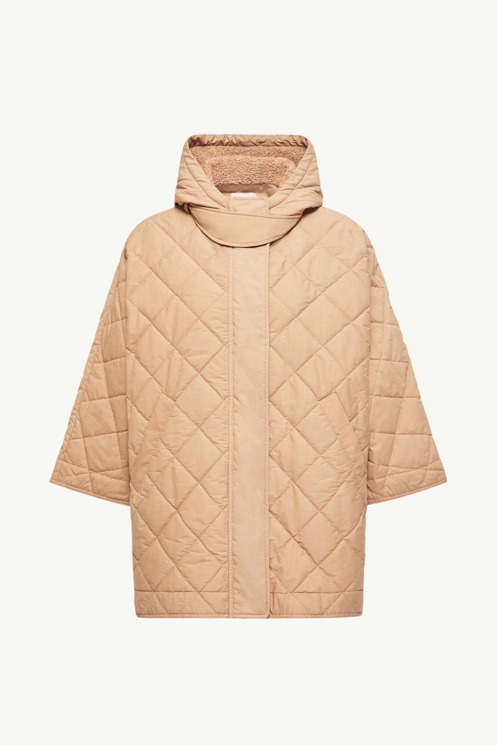 Diamond-Quilted Hooded Cape - 图片 3
