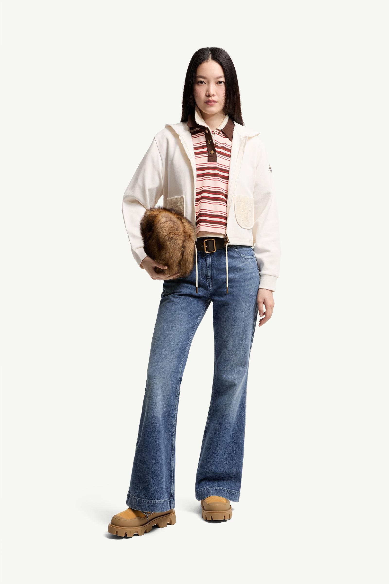 Cotton Blend Zip-Up Sweatshirt