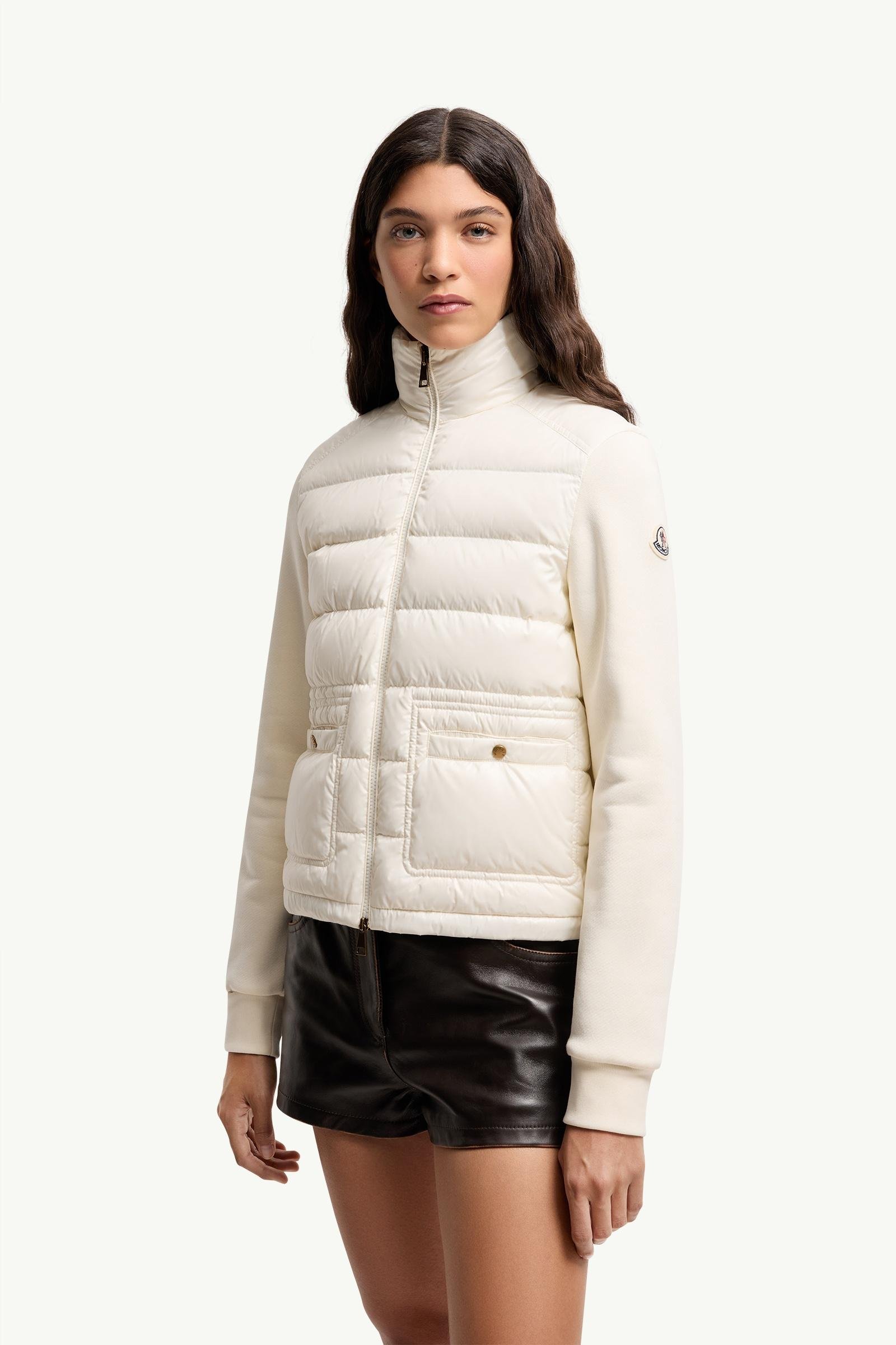 Cotton Zip-Up Sweatshirt with Nylon Front - 图片 4