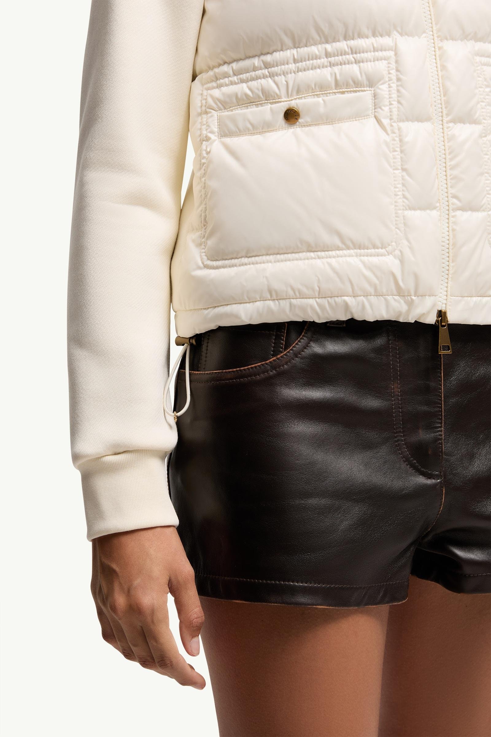 Cotton Zip-Up Sweatshirt with Nylon Front - 图片 6