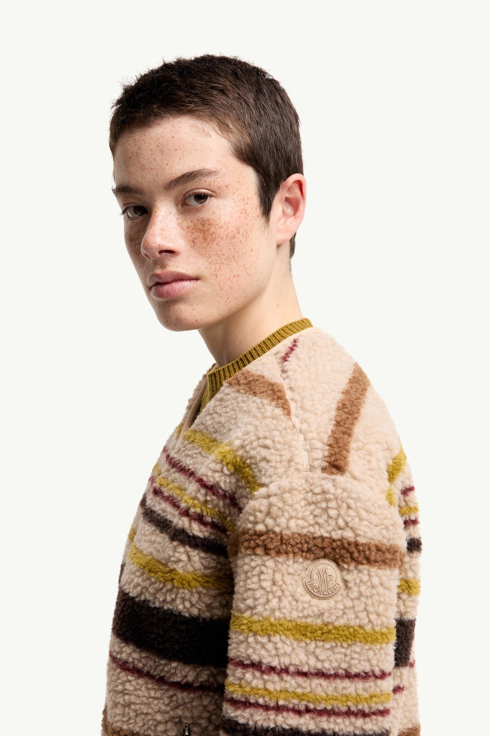 Alternative view of Striped Teddy Zip-Up Cardigan