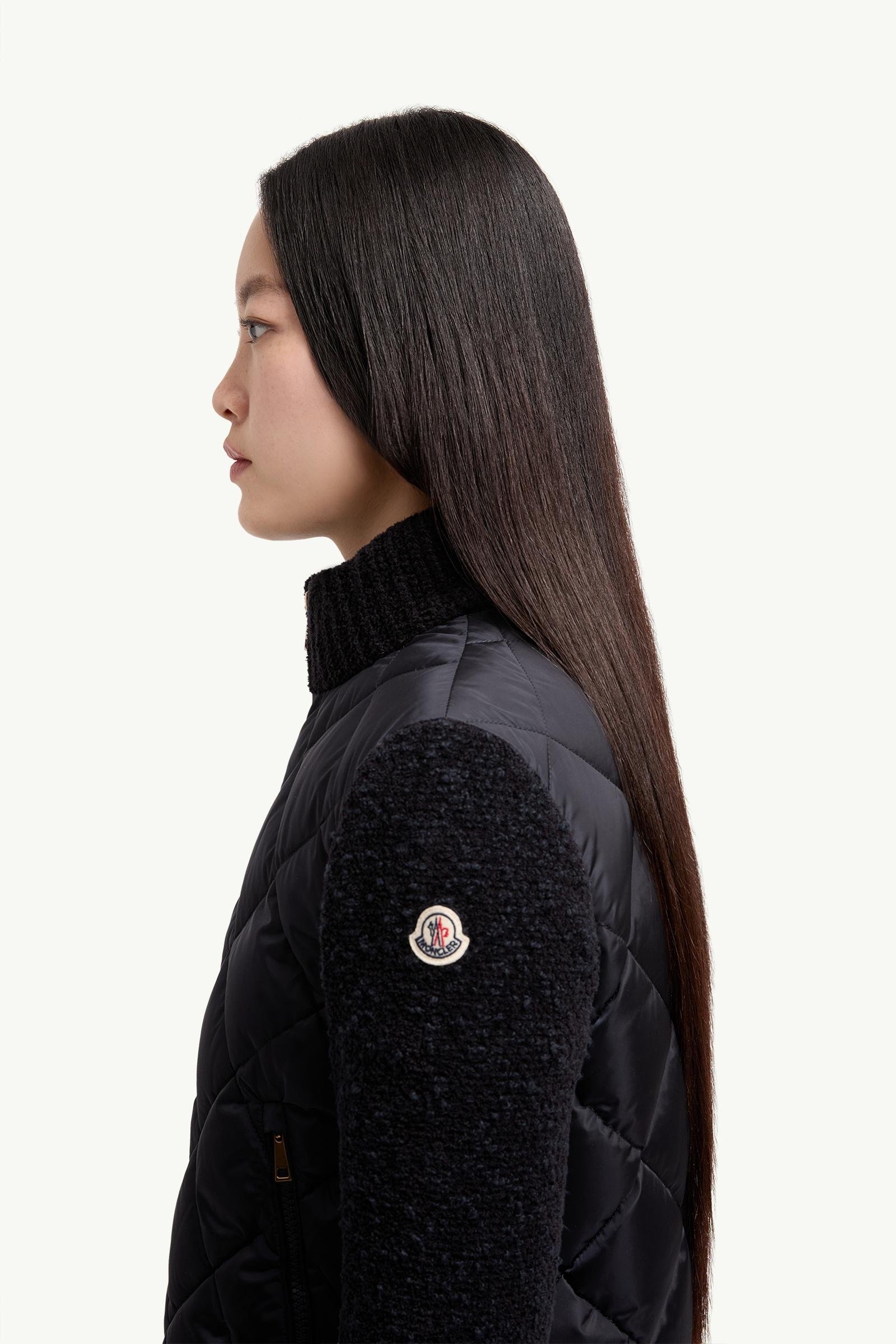 Alternative view of Cotton Blend Padded Zip-Up Cardigan