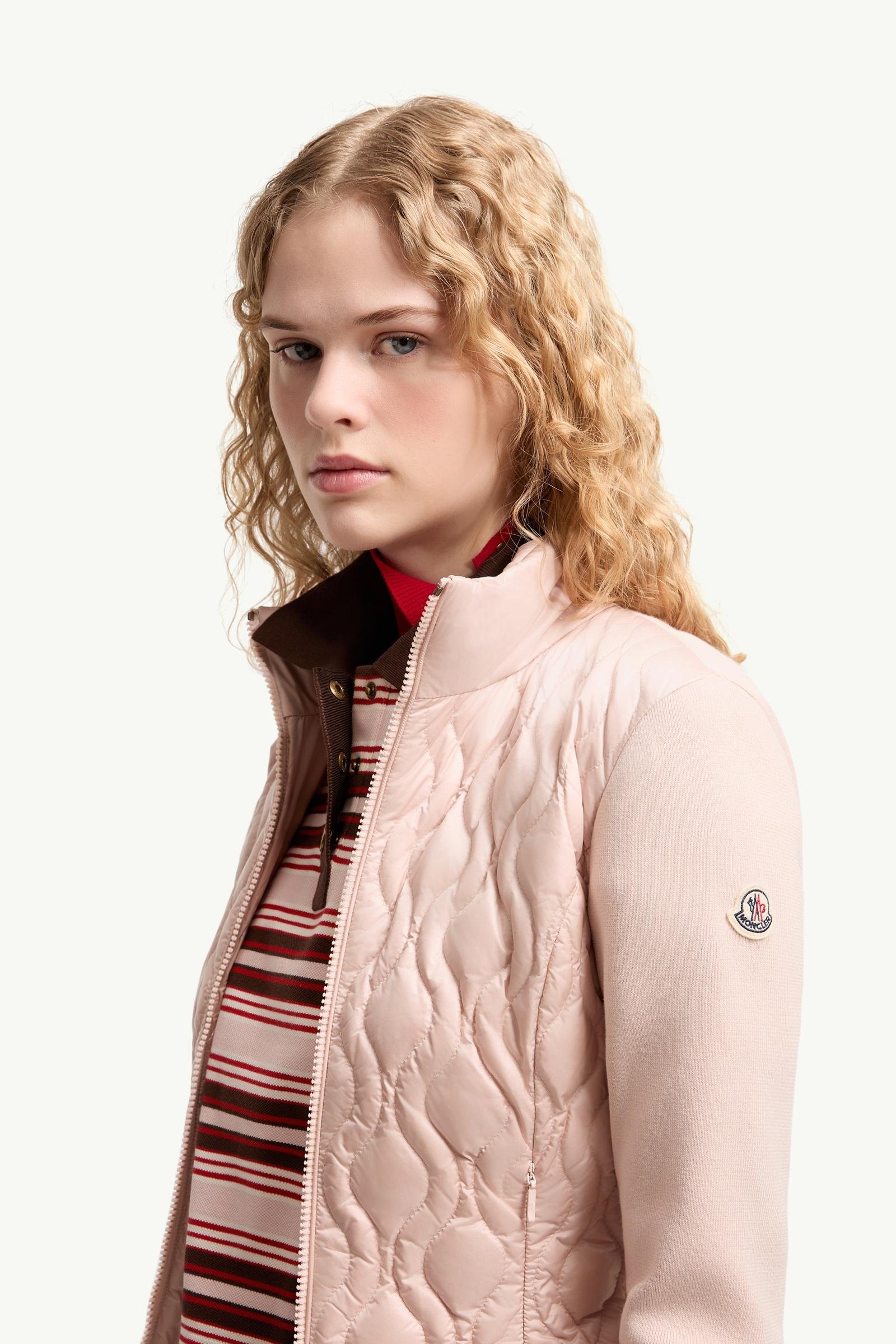 Alternative view of Cotton Padded Zip-Up Cardigan
