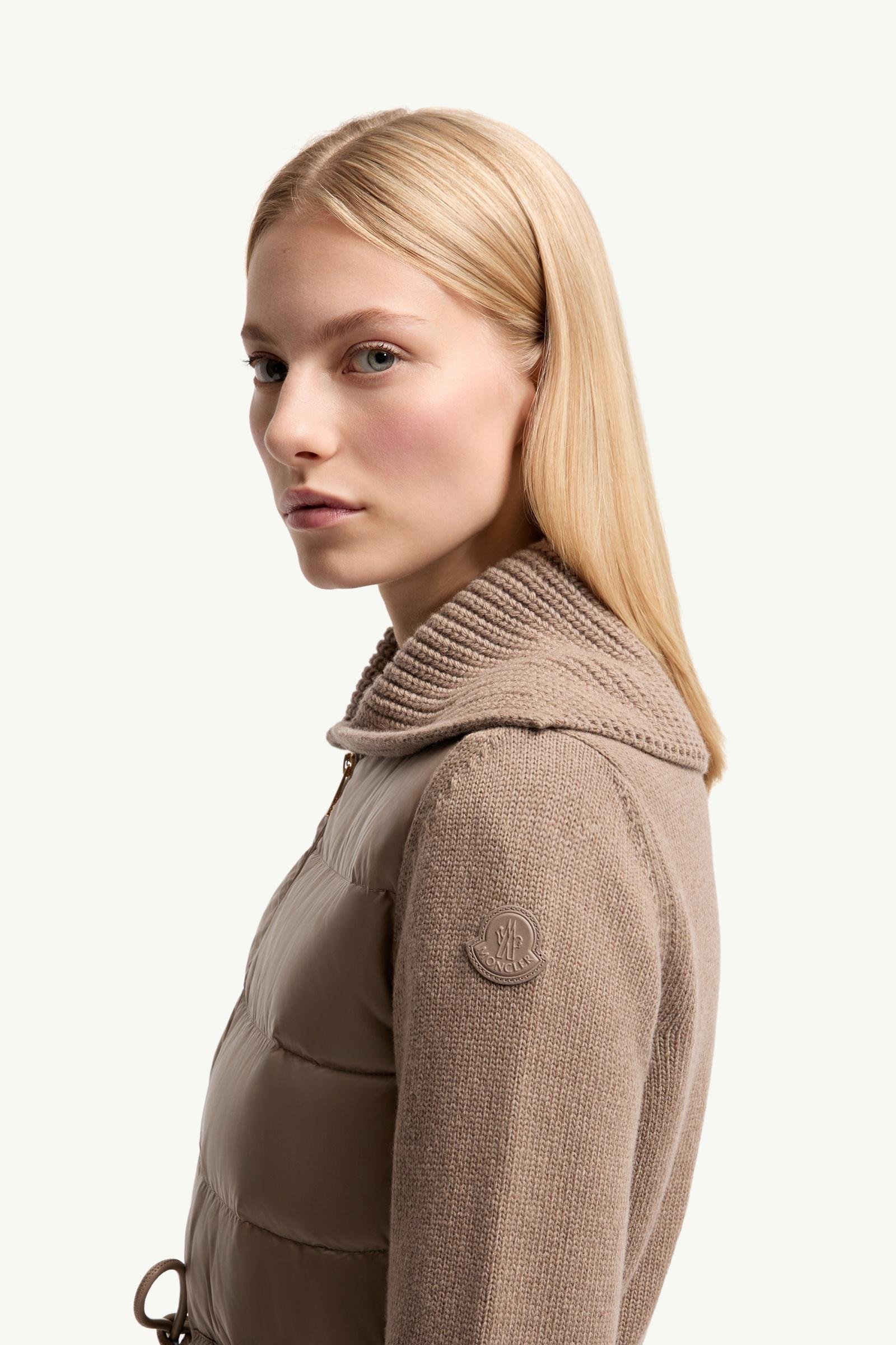 Wool & Cashmere Blend Padded Zip-Up Cardigan - 图片 2