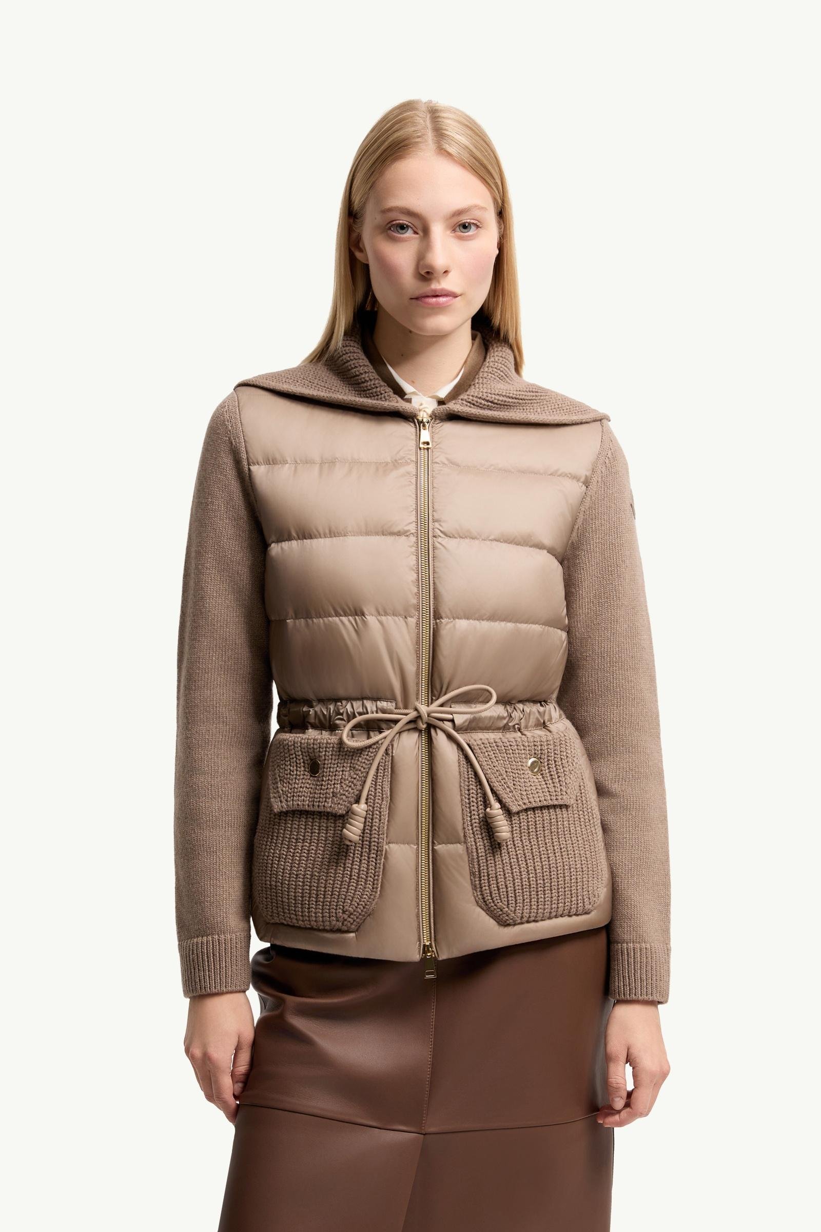 Wool & Cashmere Blend Padded Zip-Up Cardigan - 图片 4